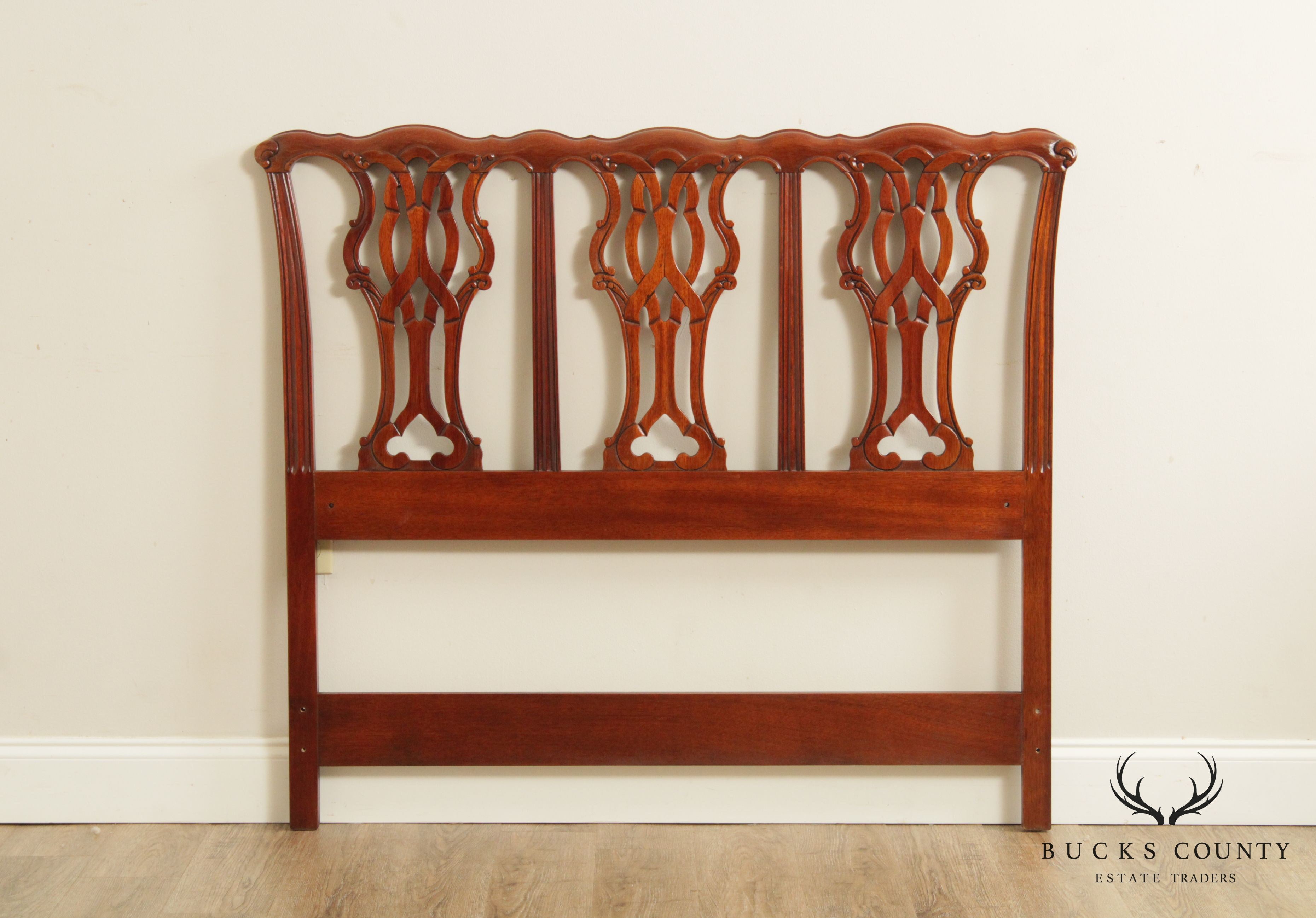 Chippendale Style Carved Mahogany Custom Size Headboard