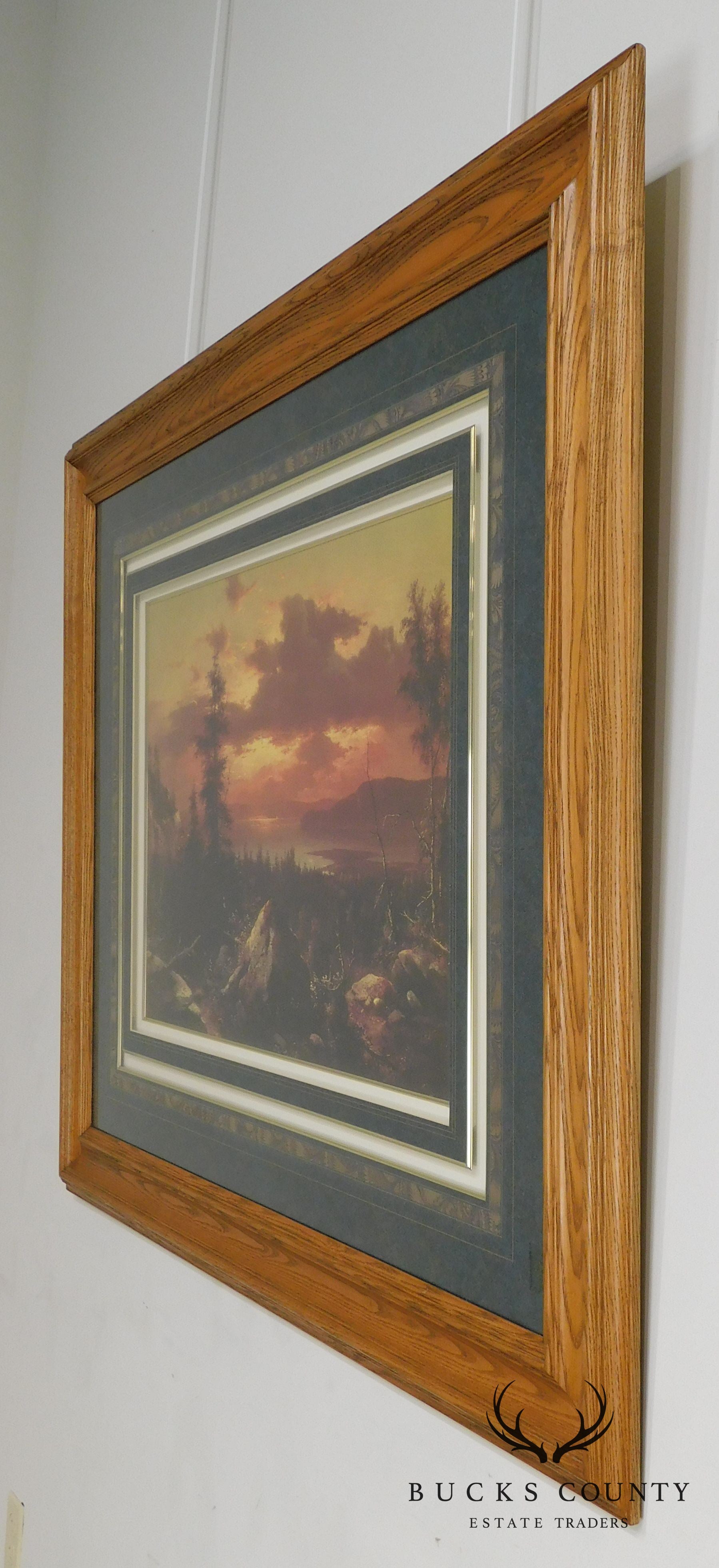 "Sunset Glow" Hudson River Valley by Albert Bierstadt Reproduction Print