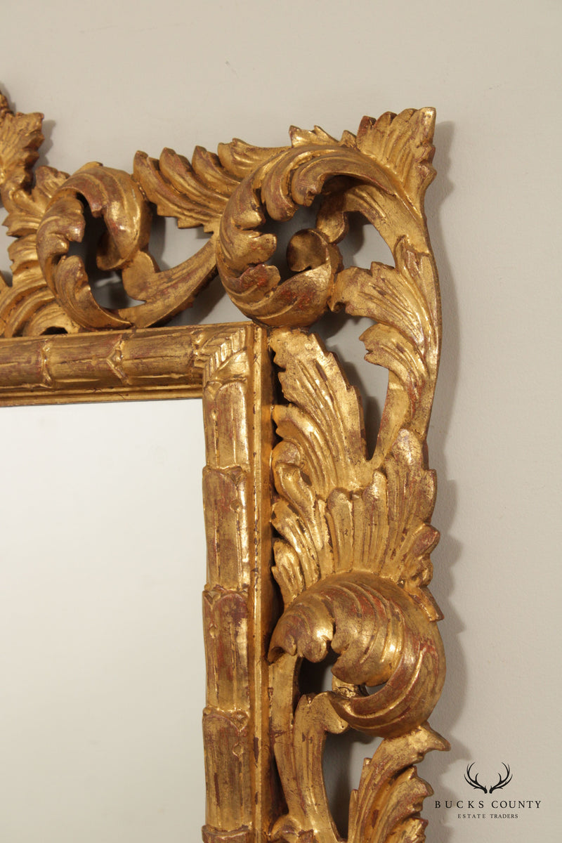 French Louis XIV Carved Giltwood Frame Wall Mirror