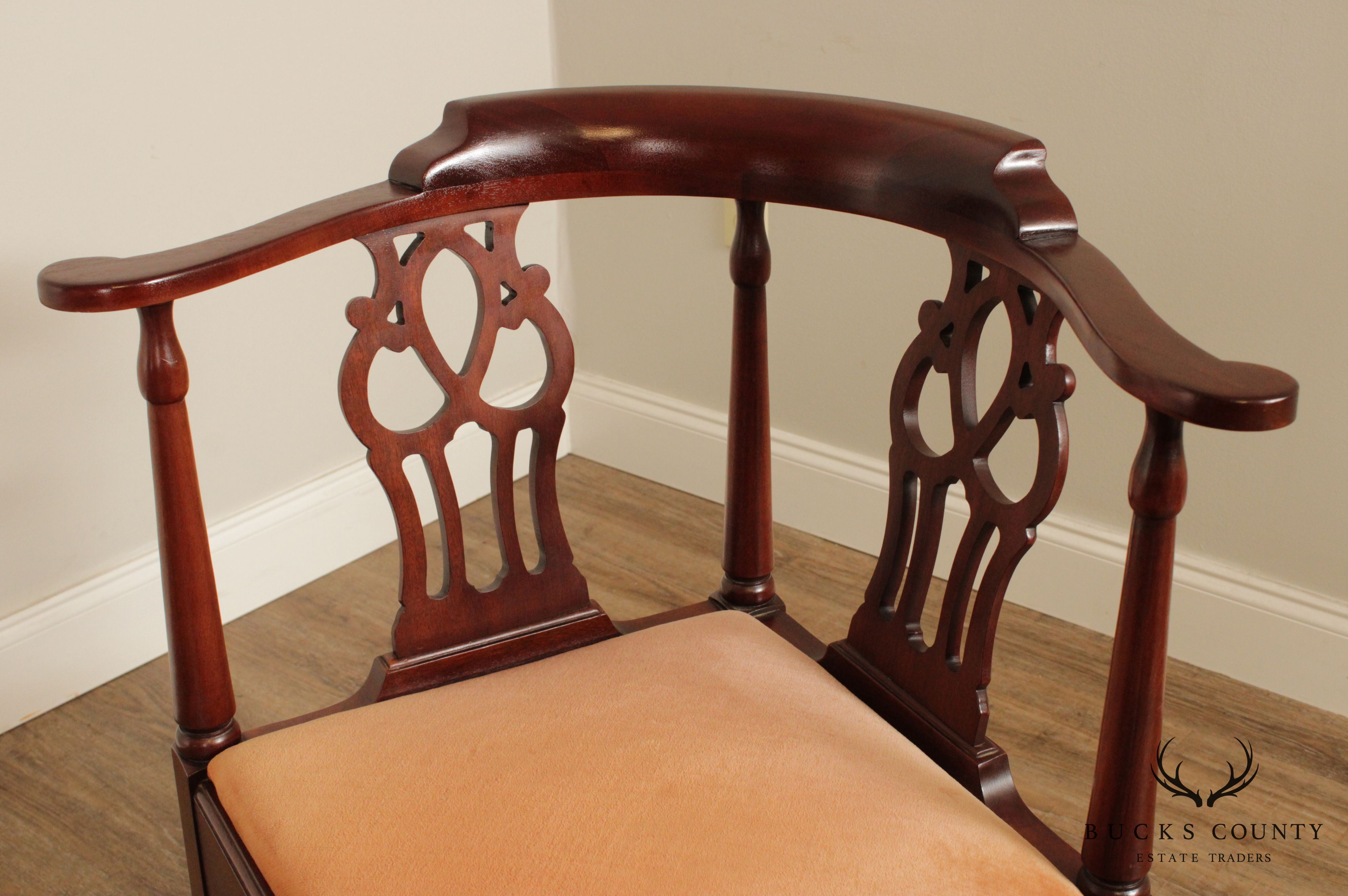 Hickory Chair Mahogany Chippendale Style Corner Chair