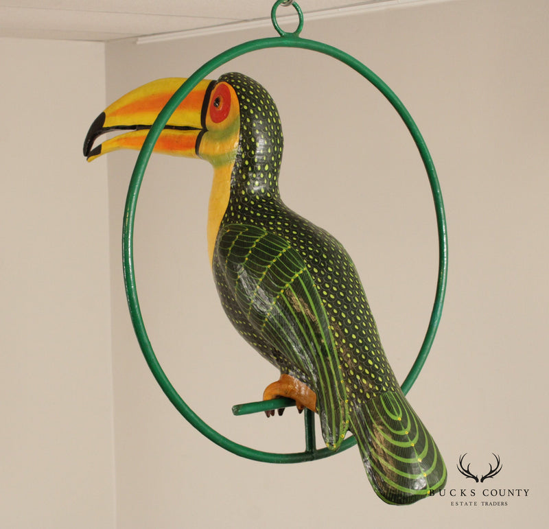 Sergio Bustamante Mexican Folk Art Hanging Toucan Sculpture