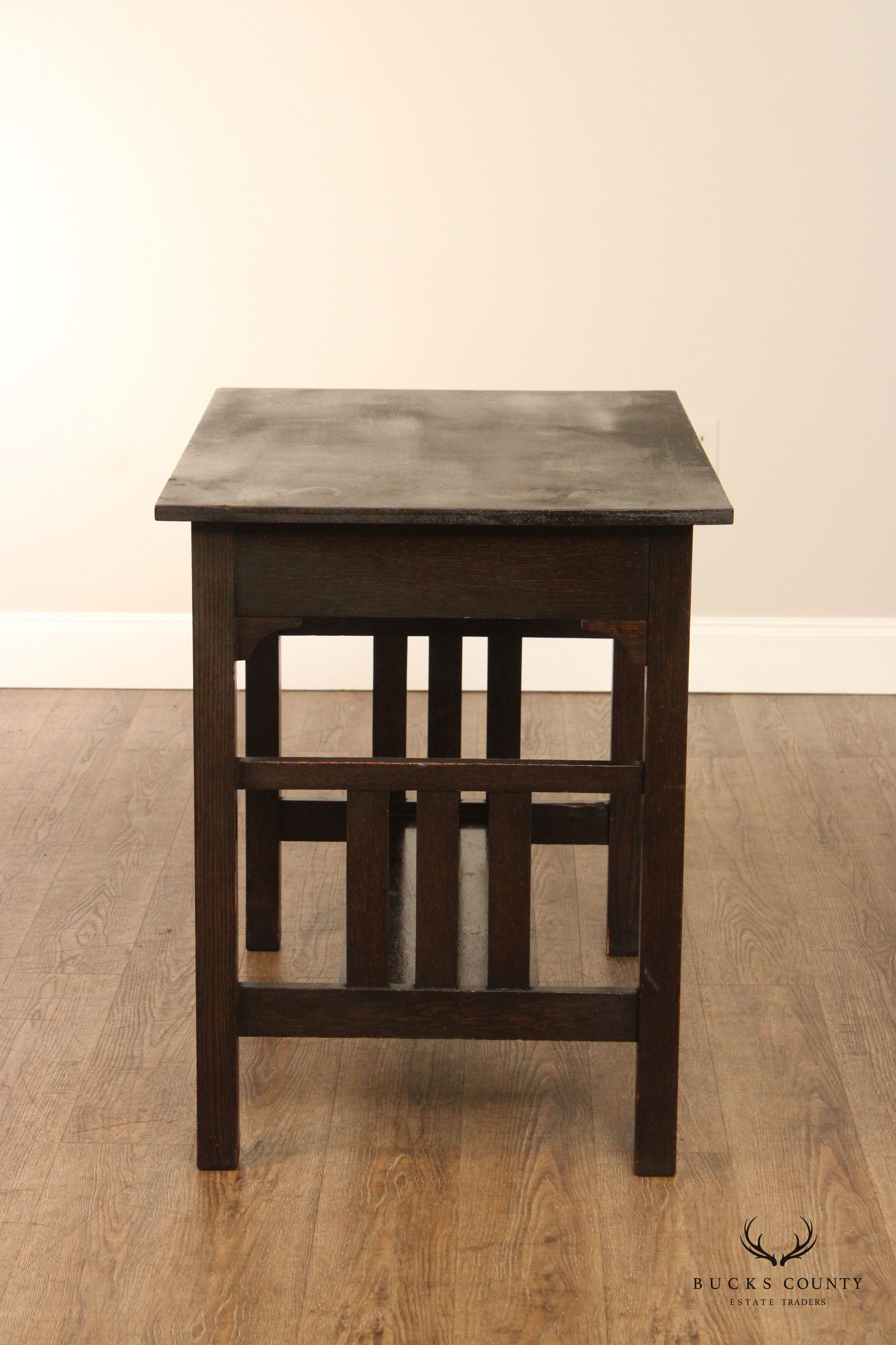 Antique Mission Oak Library Table Or Writing Desk