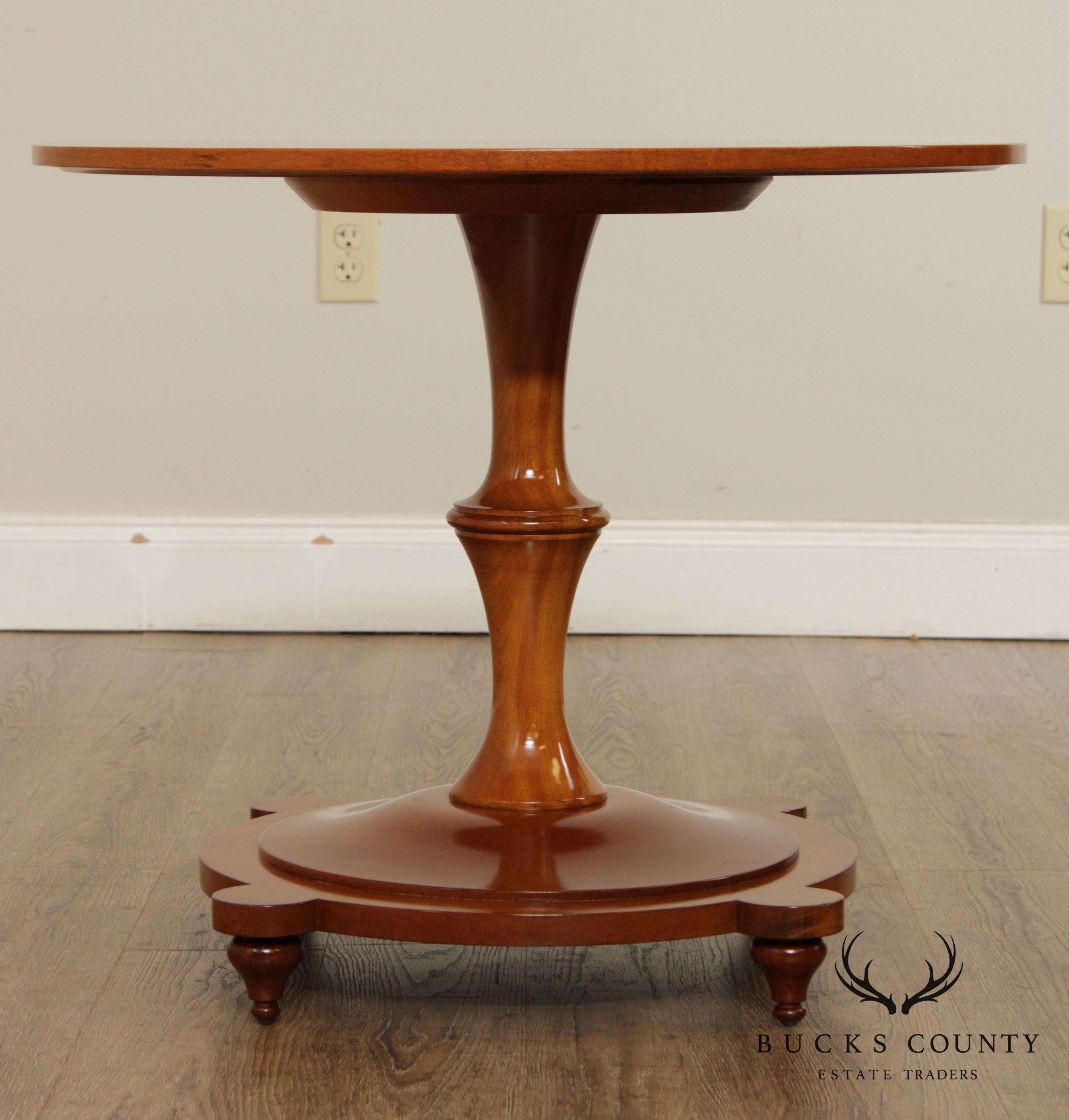 Regency Style Vintage Round Mahogany Pedestal Table