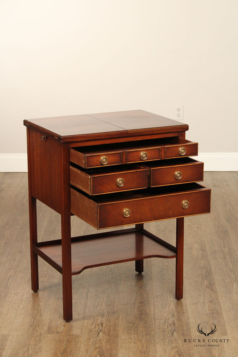 Bevan Funnell Georgian Style Mahogany Flip Top Silver Chest Server