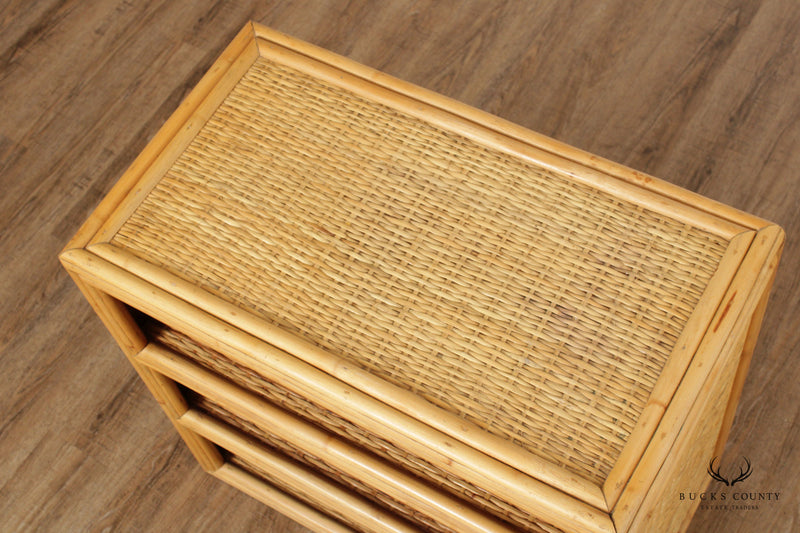 Vintage Wicker and Bamboo Etagere