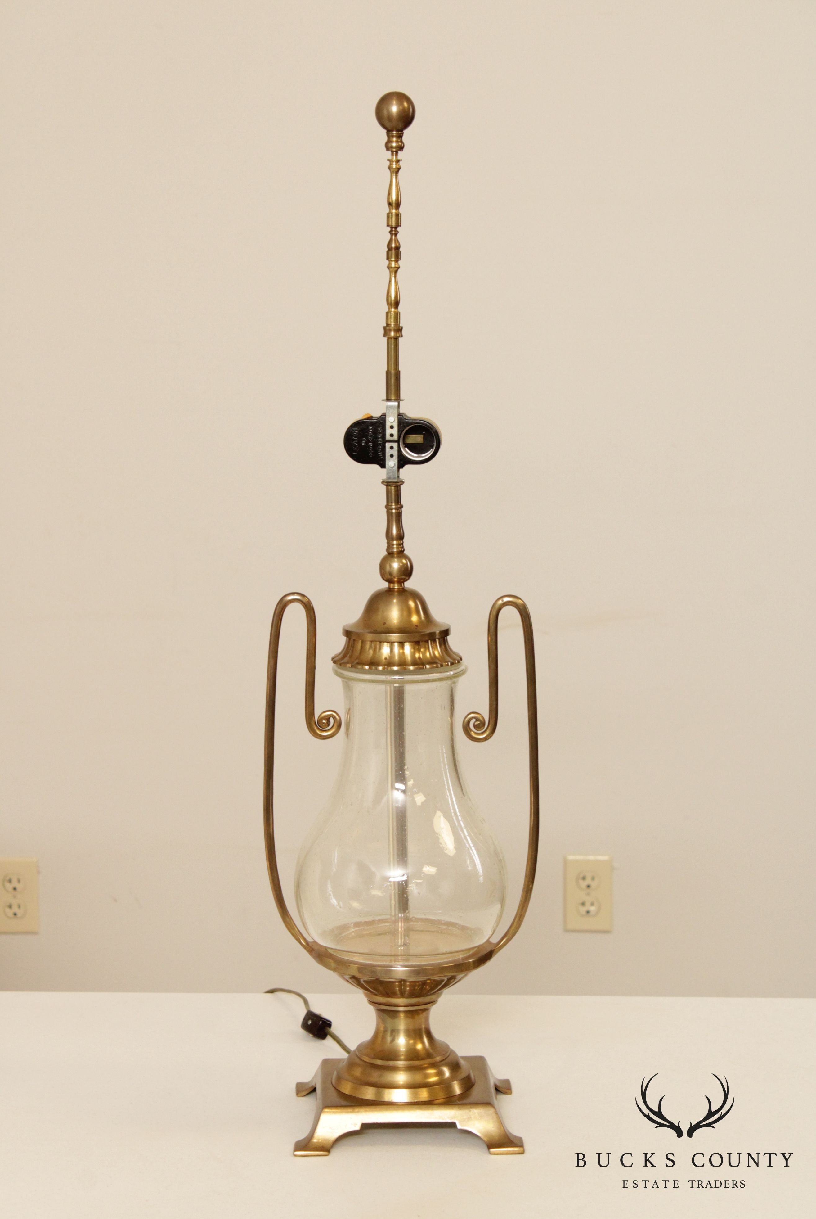 Chapman Seeded Glass and Brass Table Lamp