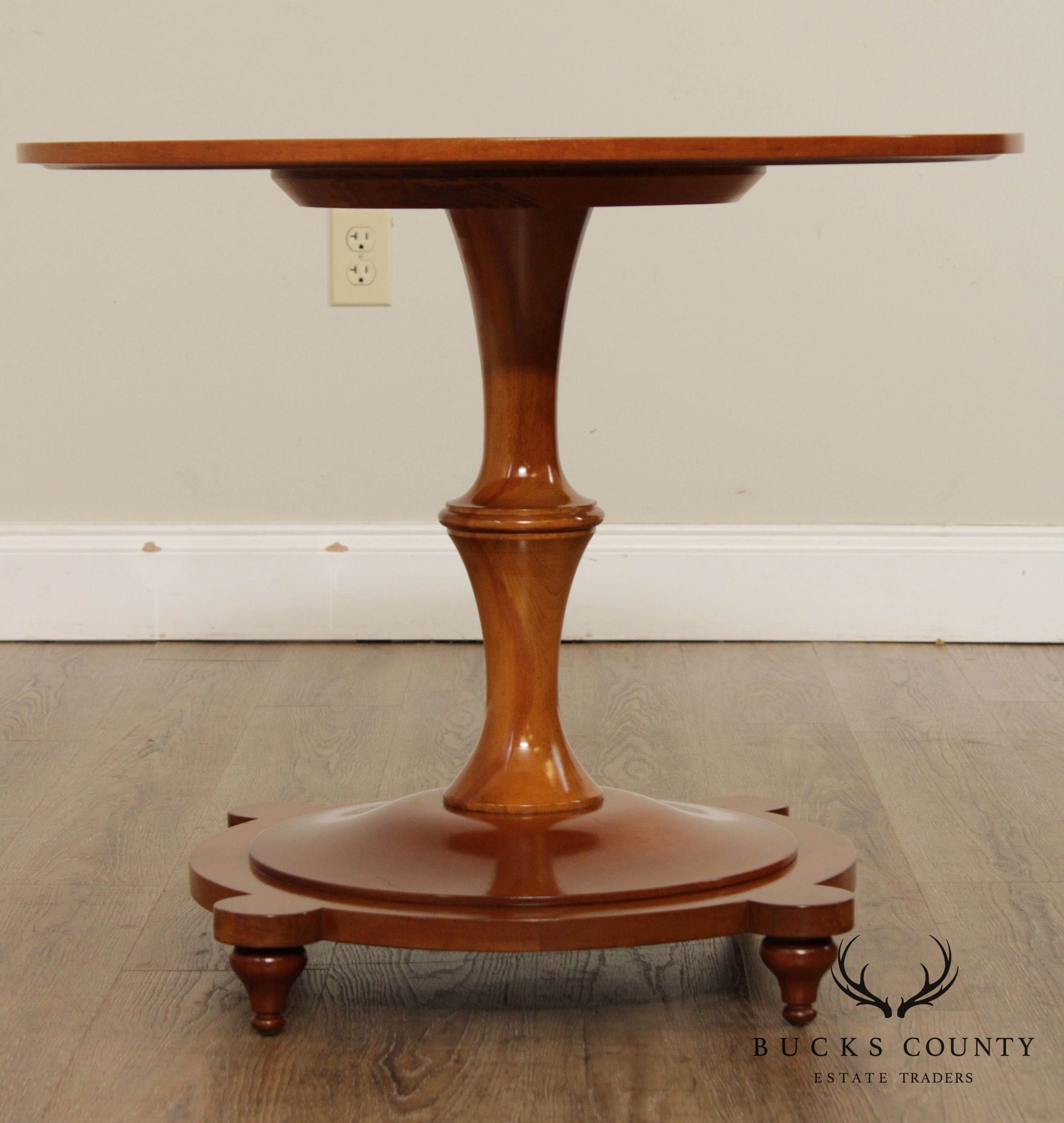 Regency Style Vintage Round Mahogany Pedestal Table