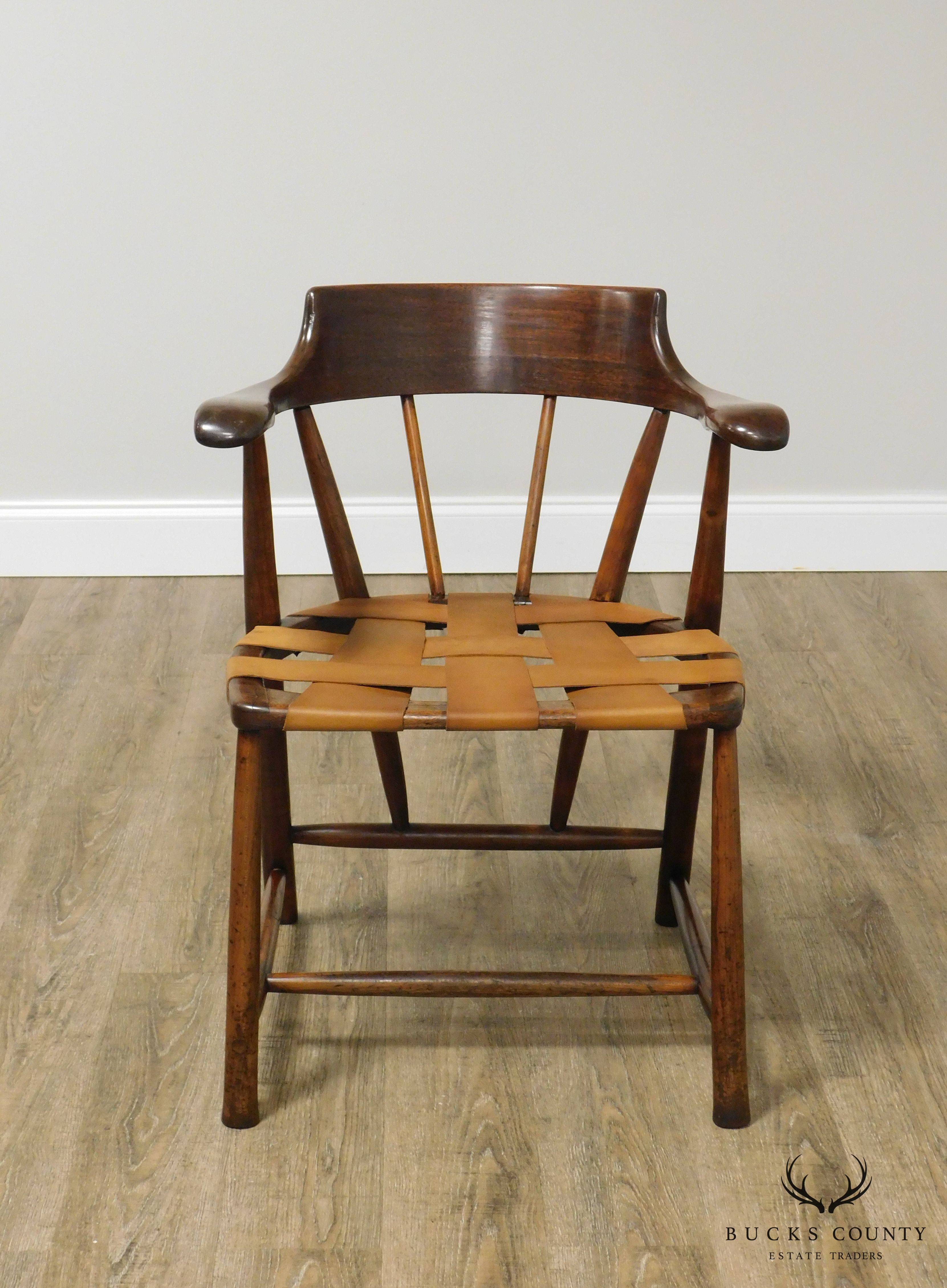 Wharton Esherick Sculpted Walnut Captain's Chair