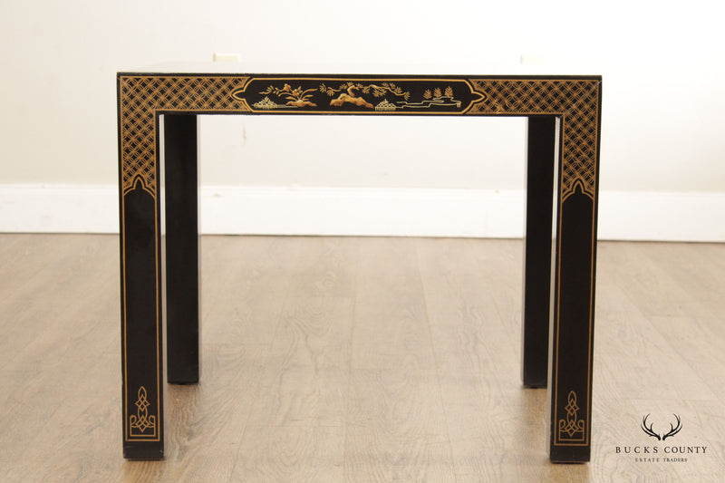 Drexel Etcetera Pair Chinoiserie Lacquered End Tables