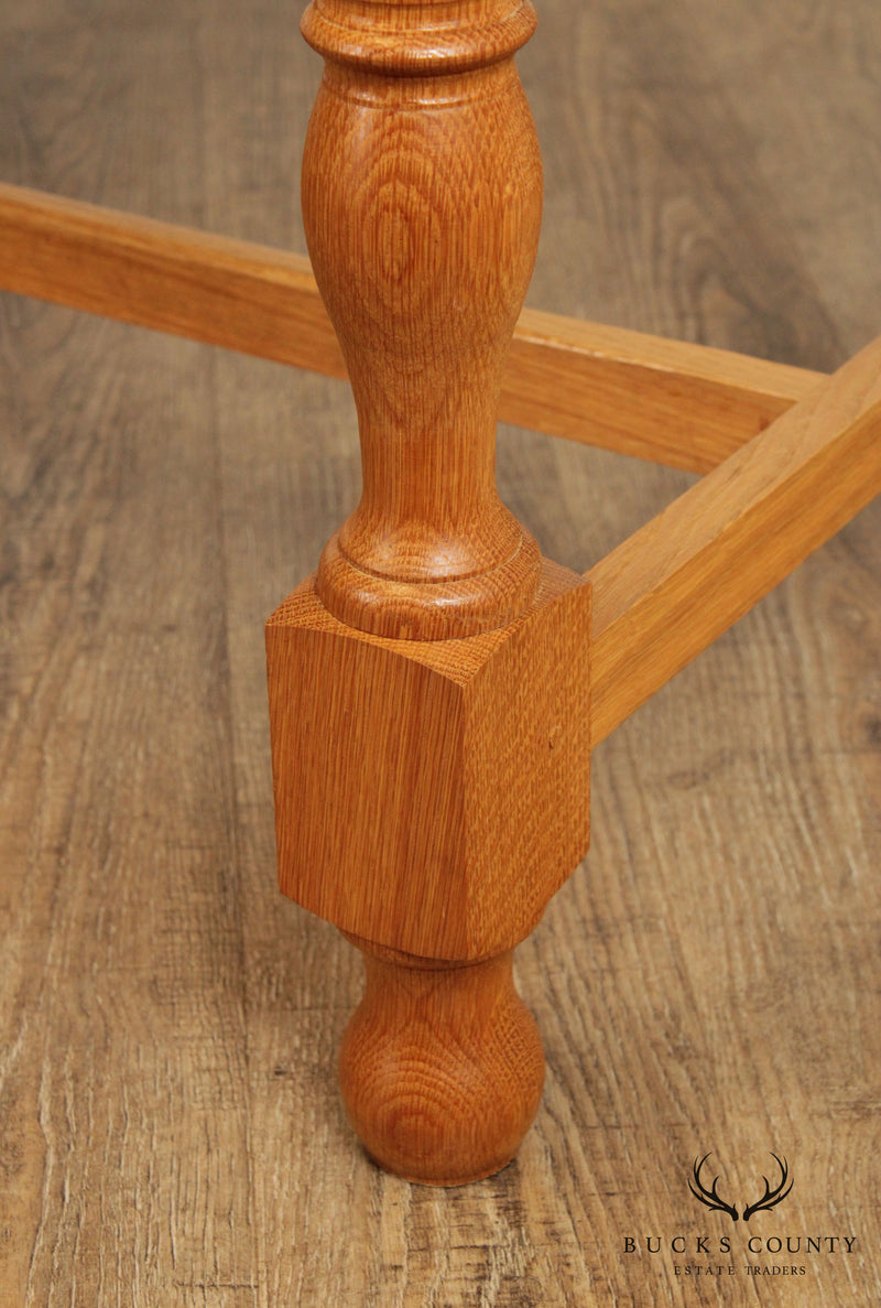 Vintage Custom Crafted Oak Trestle Table