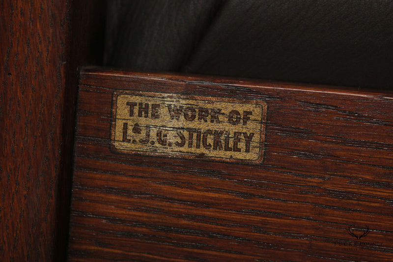 L. & J.G. Stickley Mission Oak and Leather Armchair