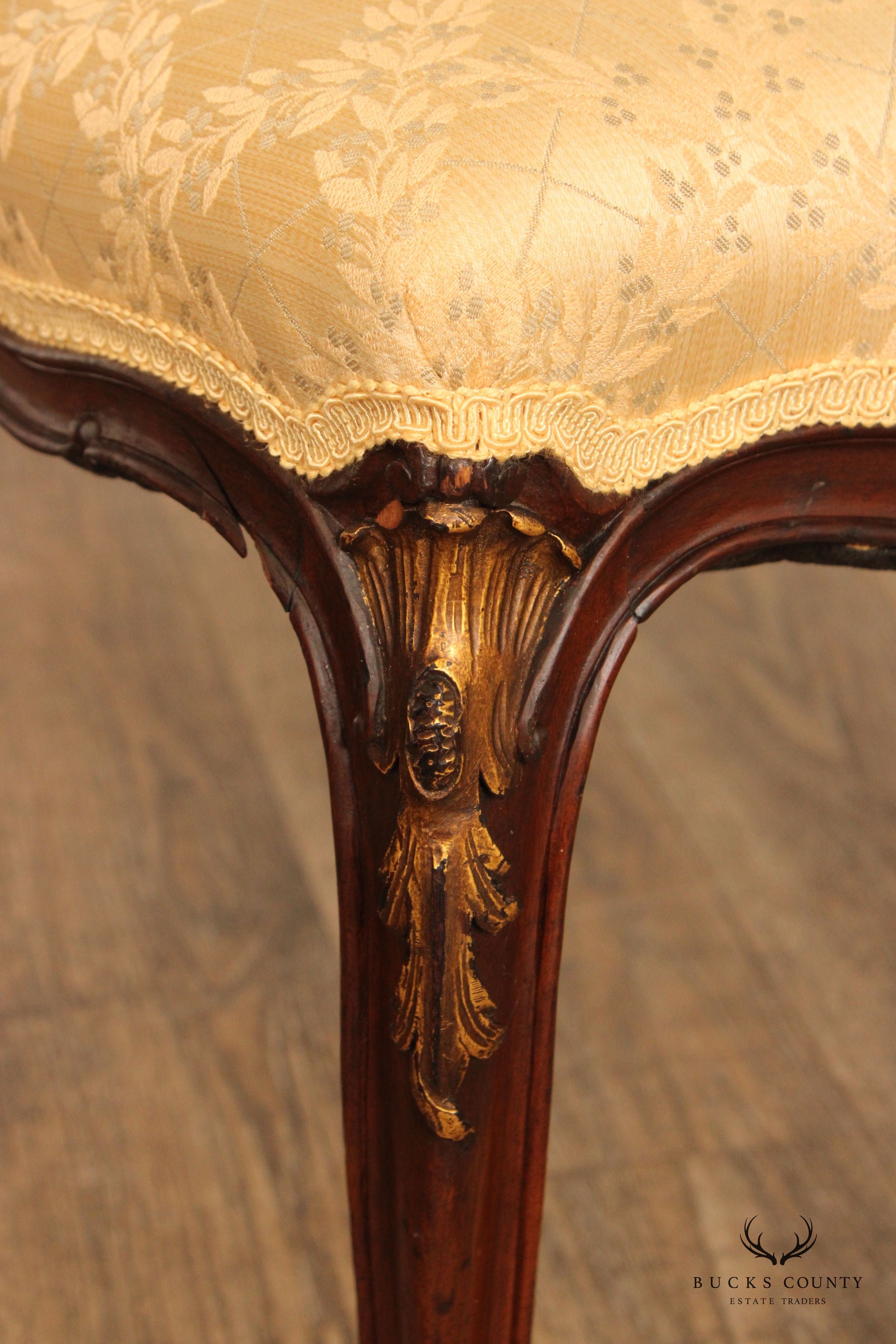 Louis XV Style Parcel Gilt Side Accent Chair