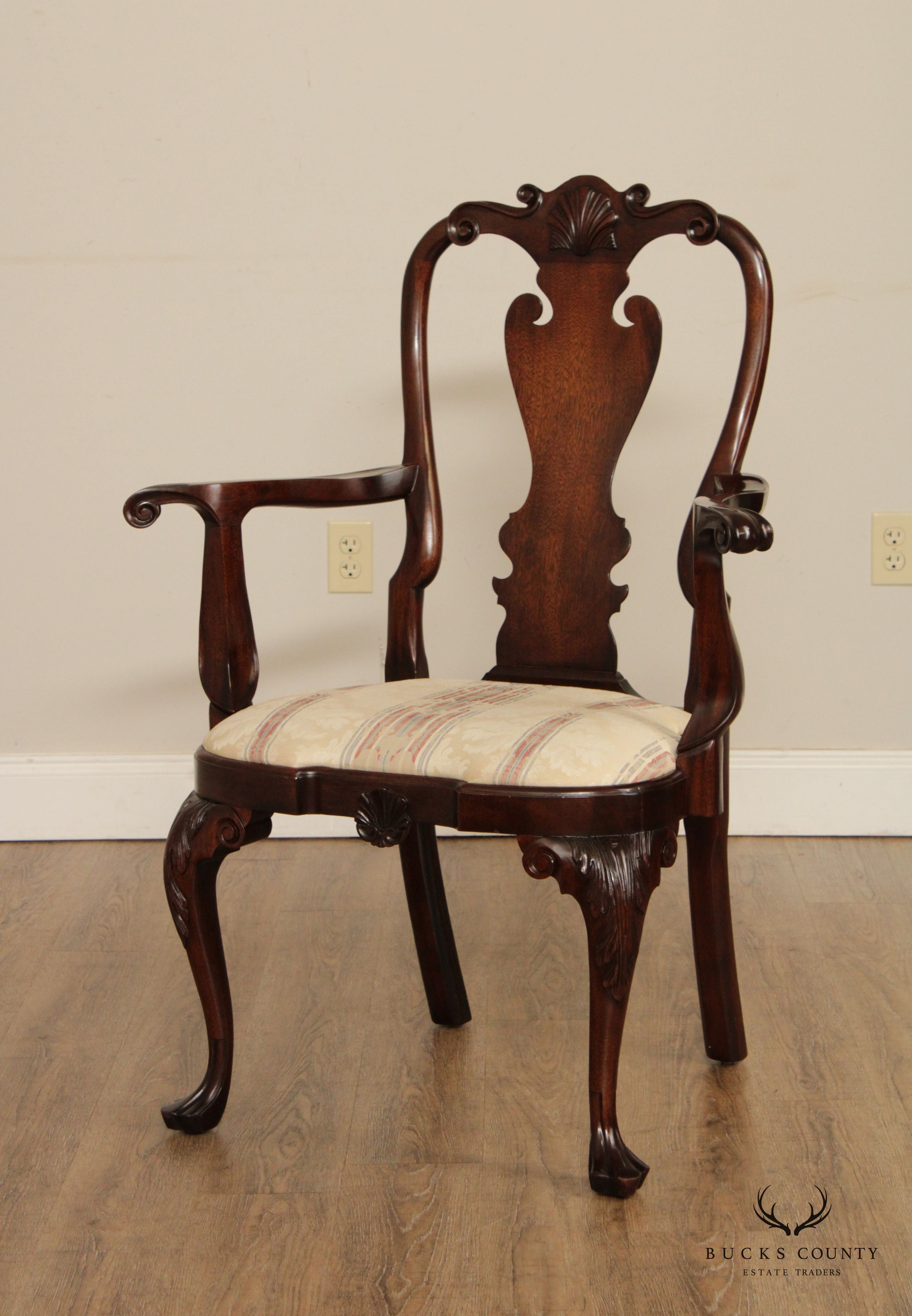 Stickley Colonial Williamsburg Chippendale Style Mahogany Dining Armchair