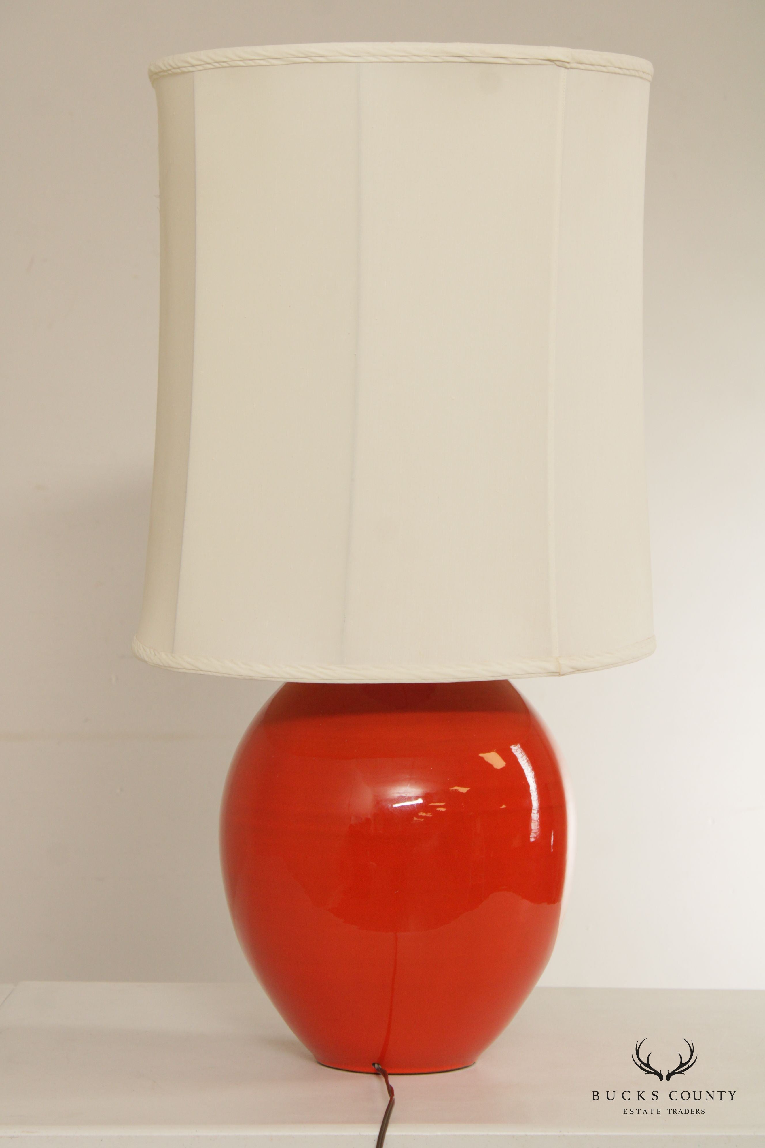 Mid Century Modern Ceramic Table Lamp with Shade