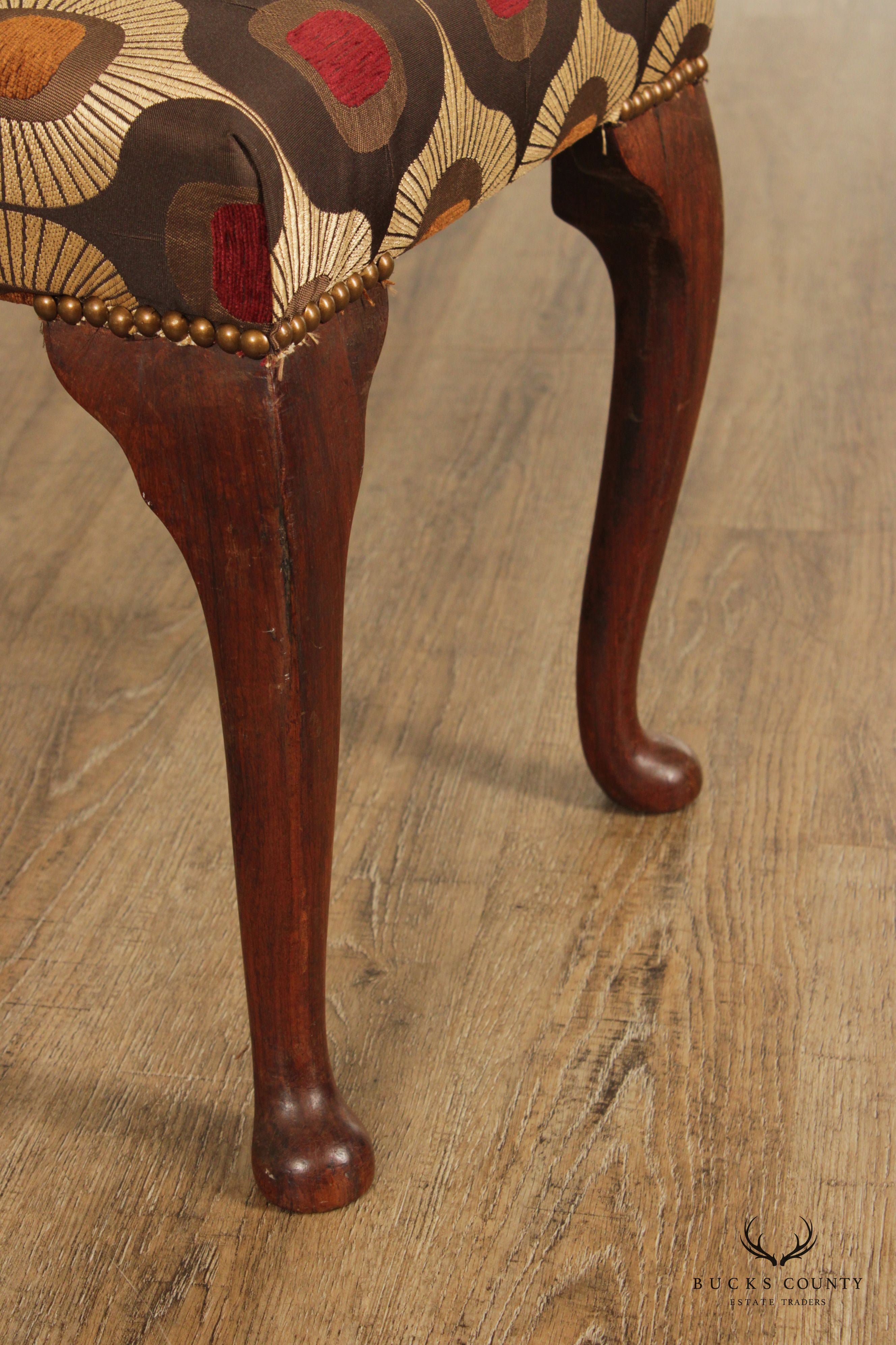 Antique Queen Anne Mahogany Stool