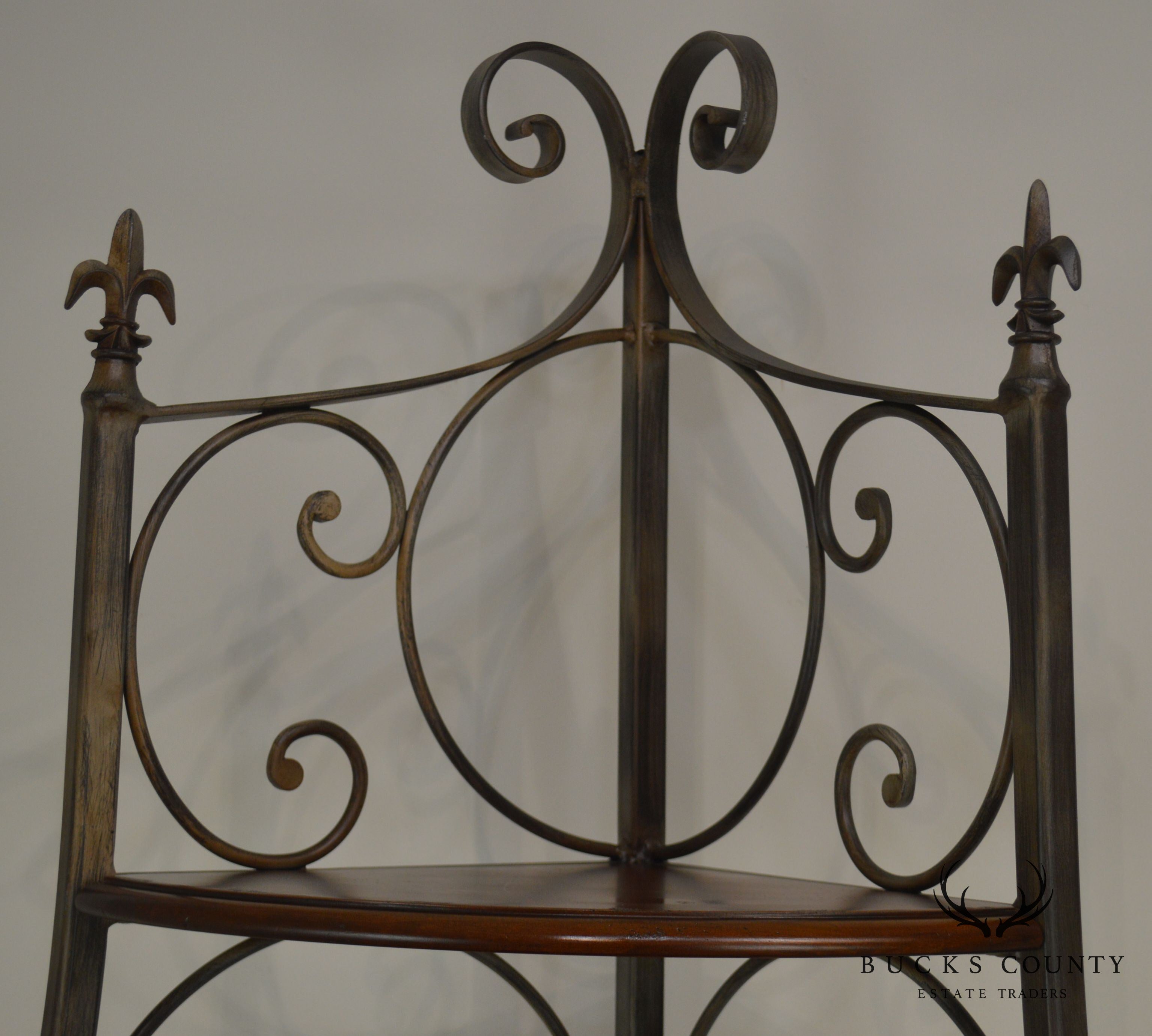 Drexel Heritage Wrought Iron & Cherry French Country Bakers Rack