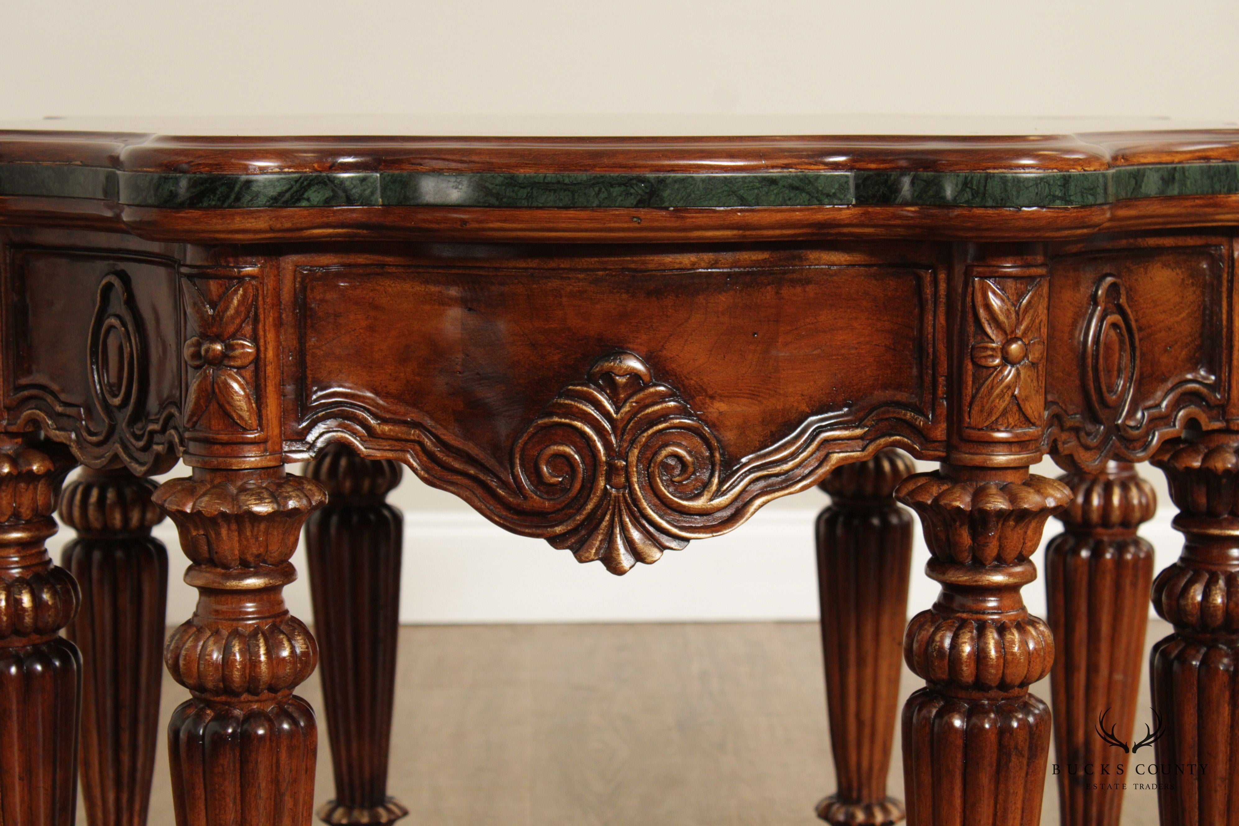 Quality  Louis XVI Style Inlaid Burl Wood Accent Table