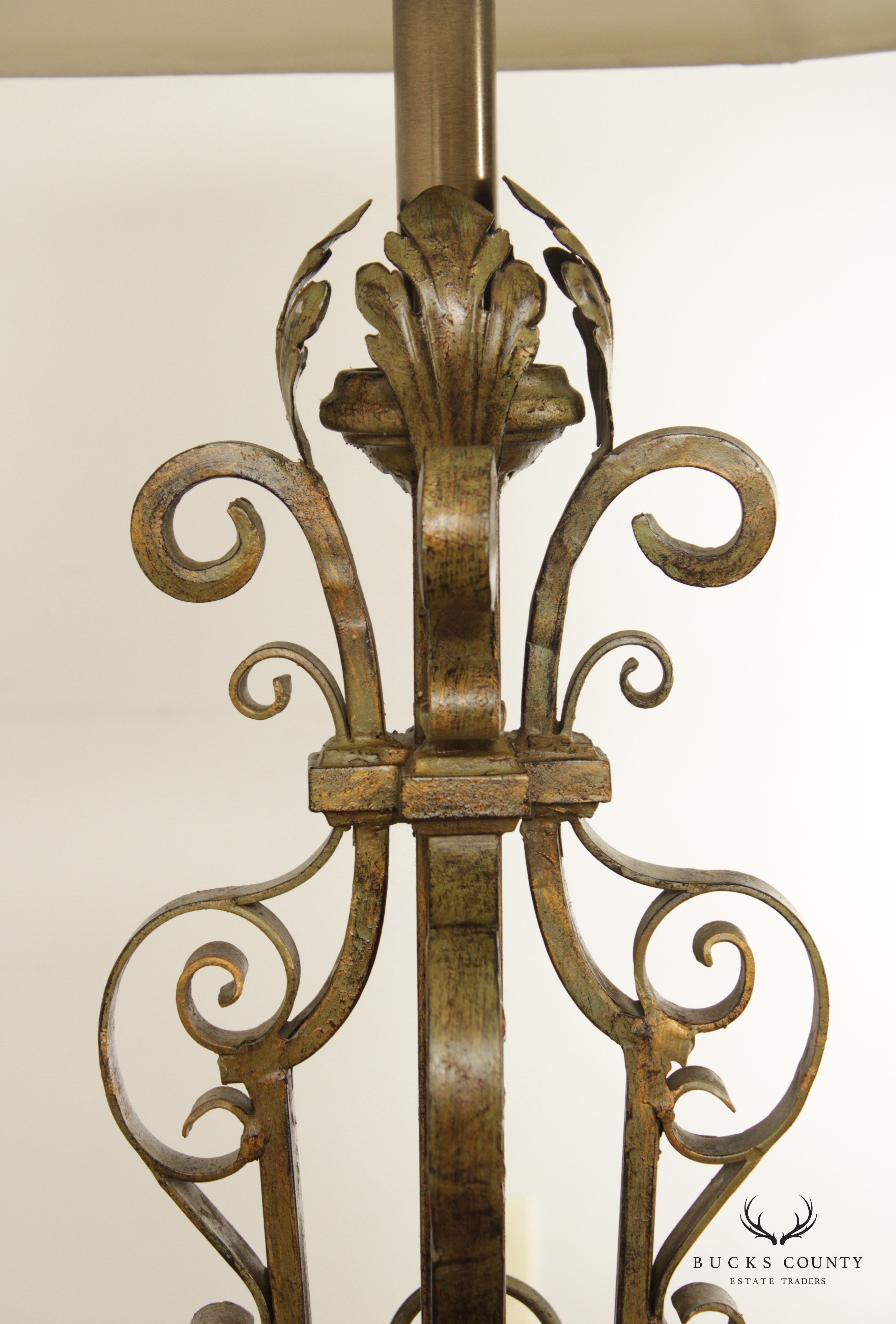 Victorian Style Scrolling Wrought Iron Floor Lamp