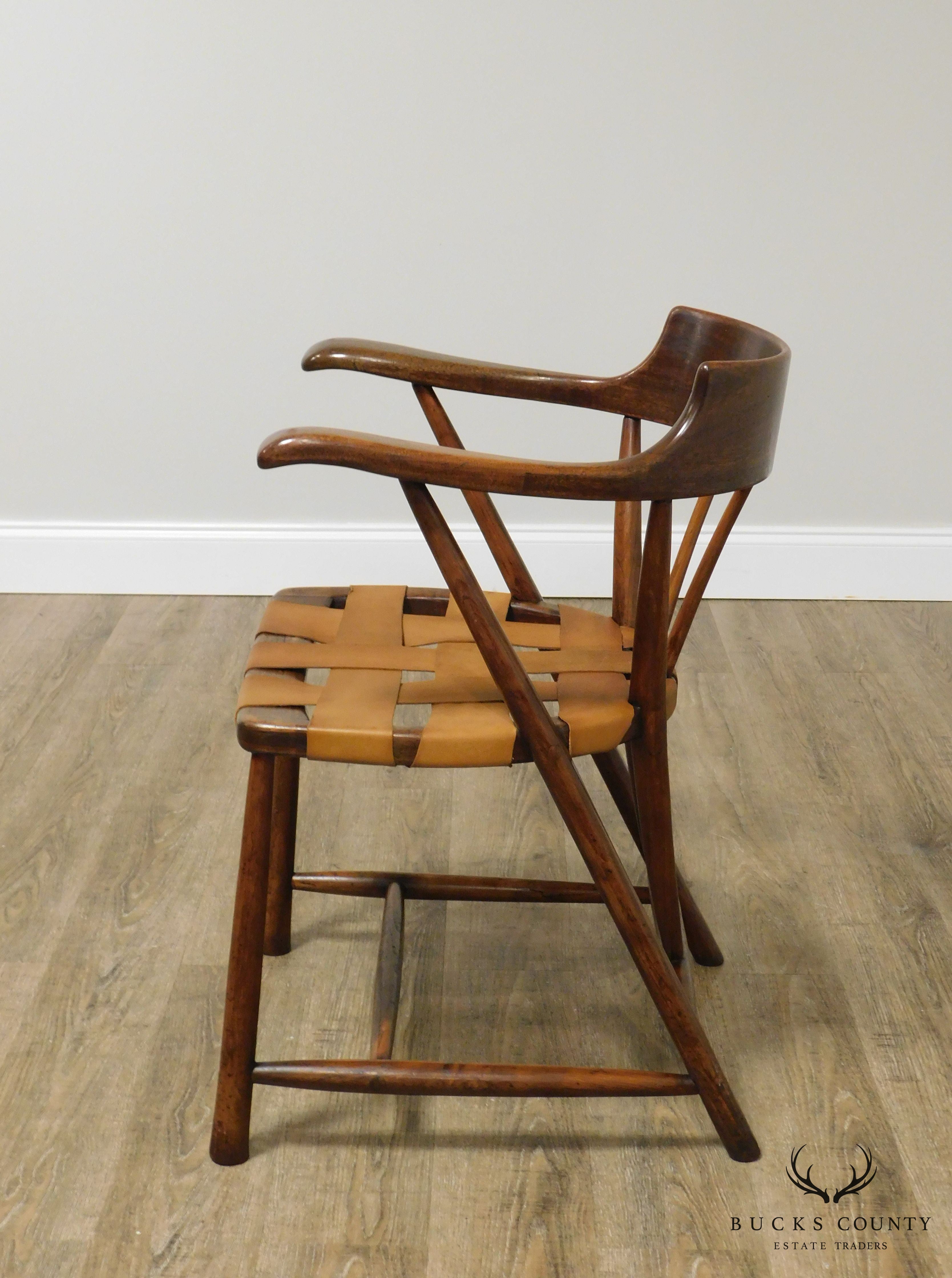 Wharton Esherick Sculpted Walnut Captain's Chair