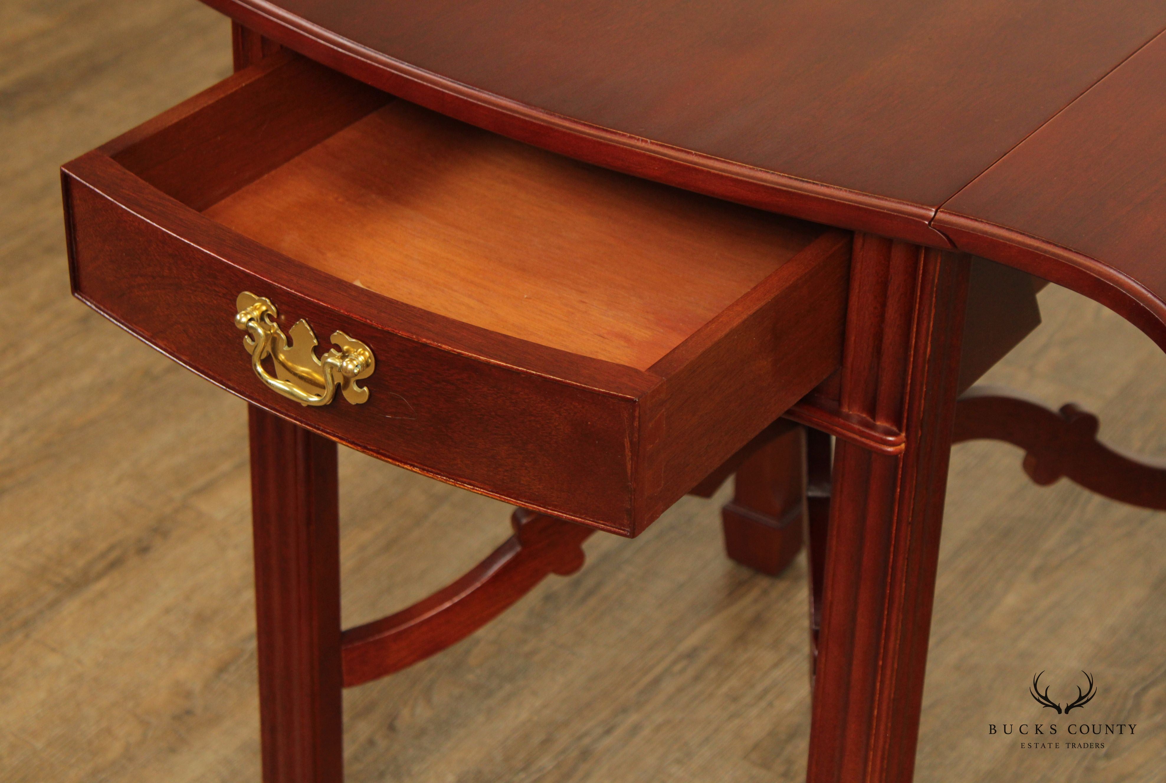 Thomas Borthwick Chippendale Style Pair of Mahogany Pembroke Tables, American Museum Classics