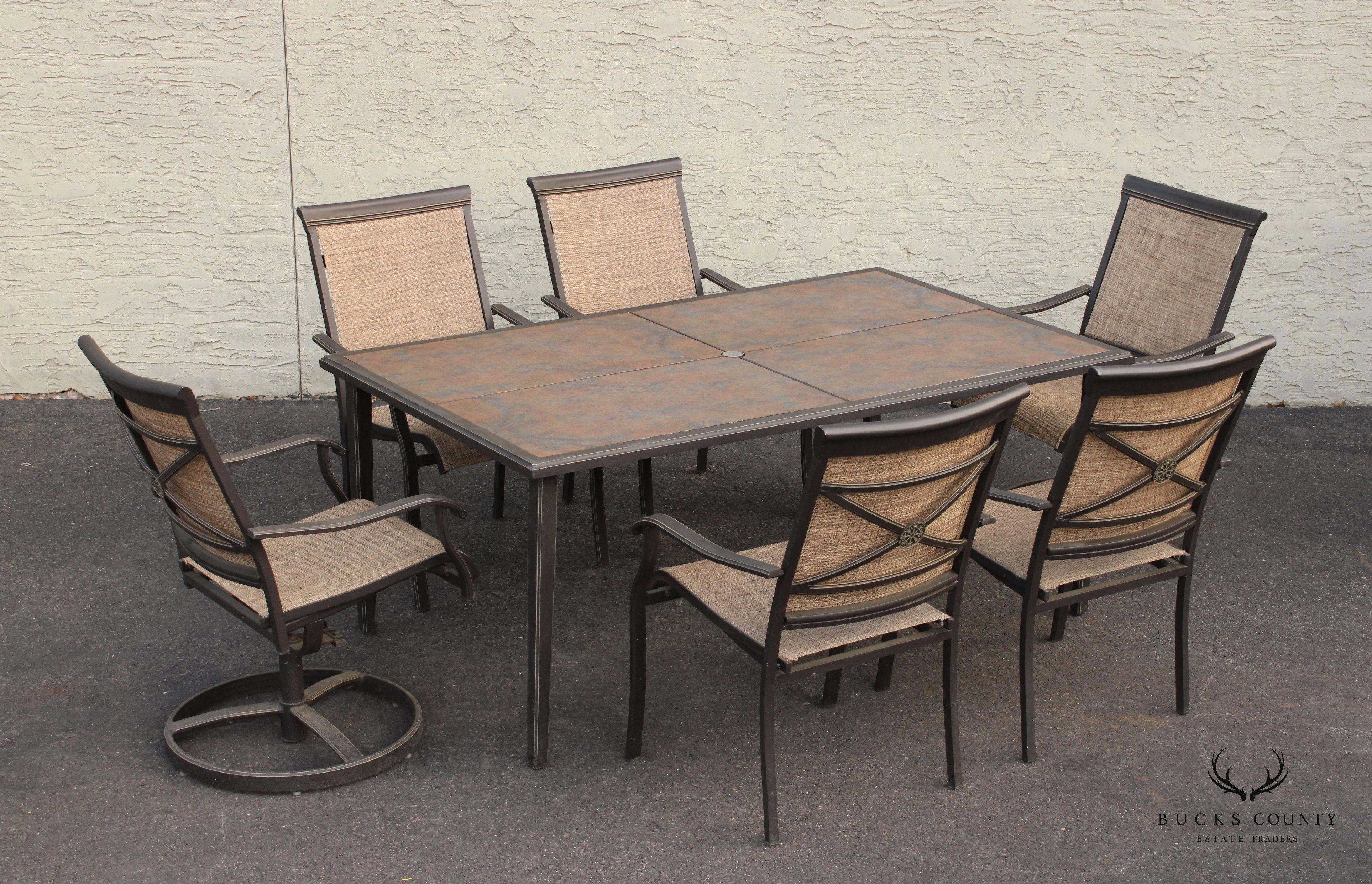 Vintage Aluminum Outdoor Patio 7-Piece Dining Set