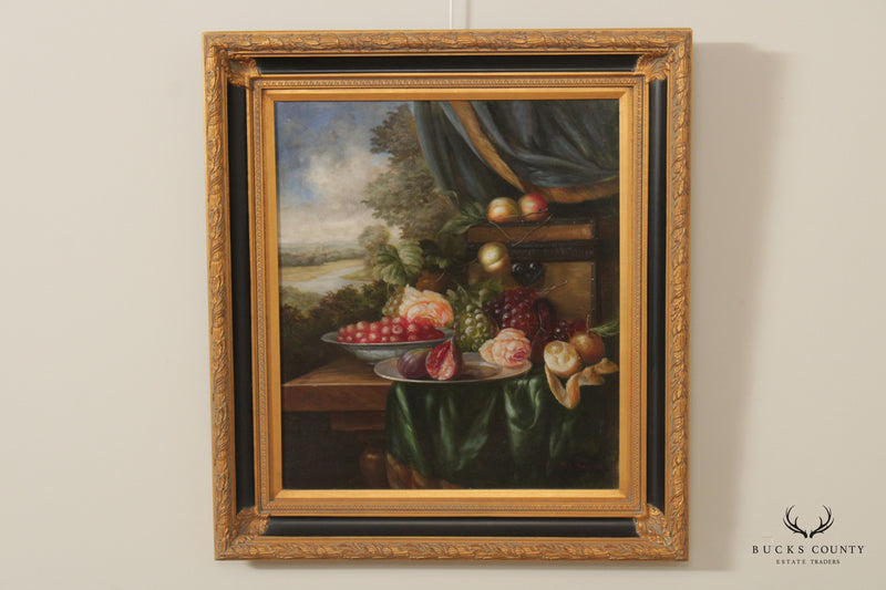 Fruit Still Life Original Oil Painting, Signed 'Schroter'