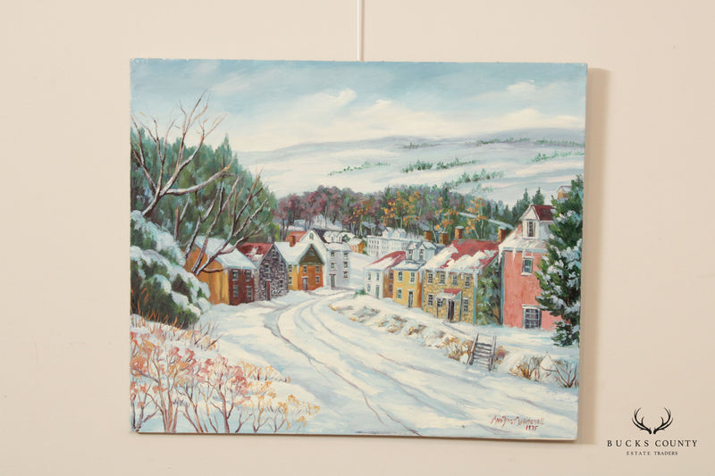 Ann Yost Whitesell 'Side Street in Bethlehem' Original Oil Painting