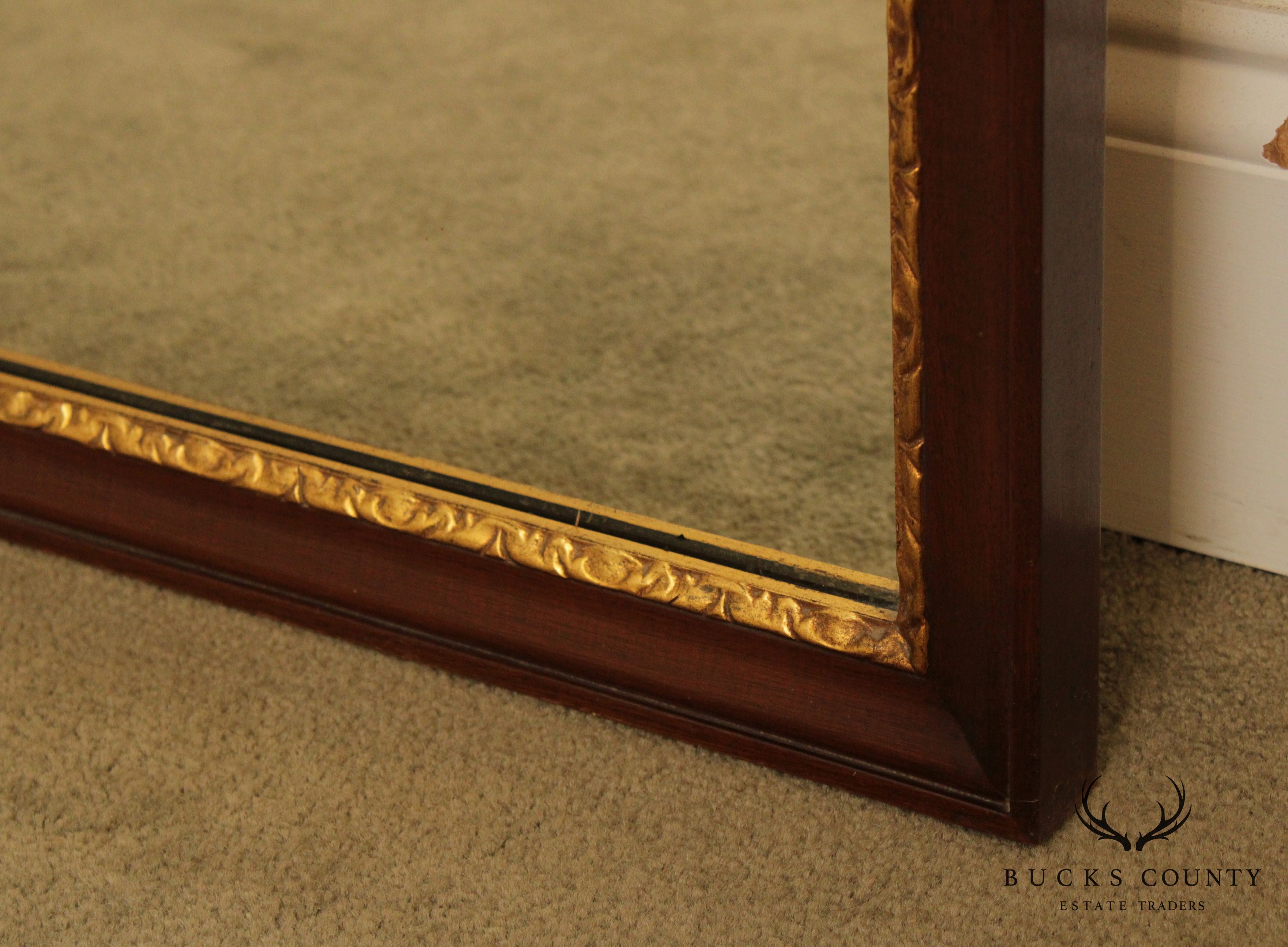 Friedman Brothers Vintage Georgian Style Mahogany, Partial Gilt Wall Mirror #5488