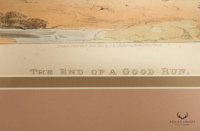 Antique English Aquatint 'The End of A Good Run', after Henry Thomas Alken