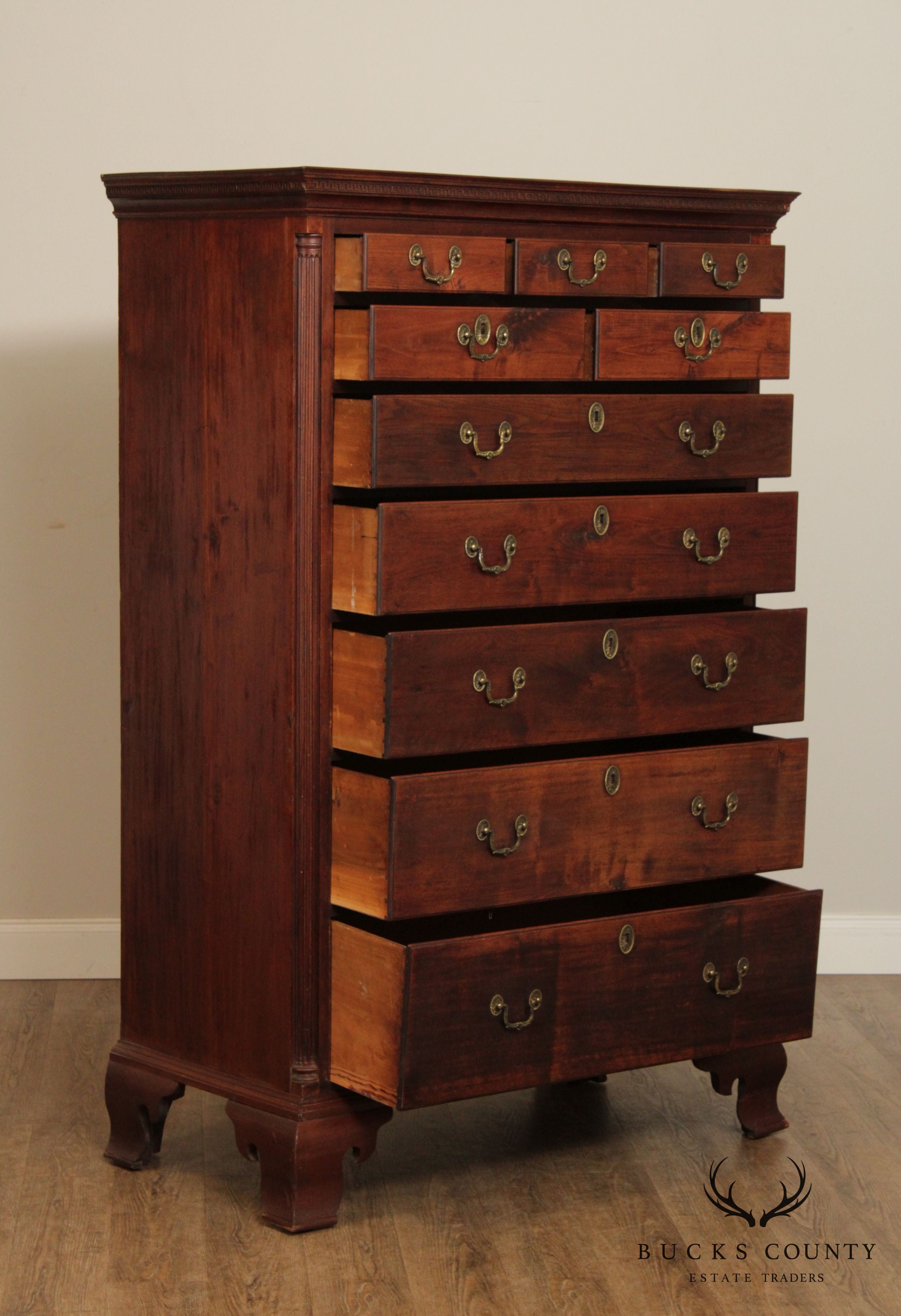 Antique 18th Century American Chippendale Style Mahogany High Chest