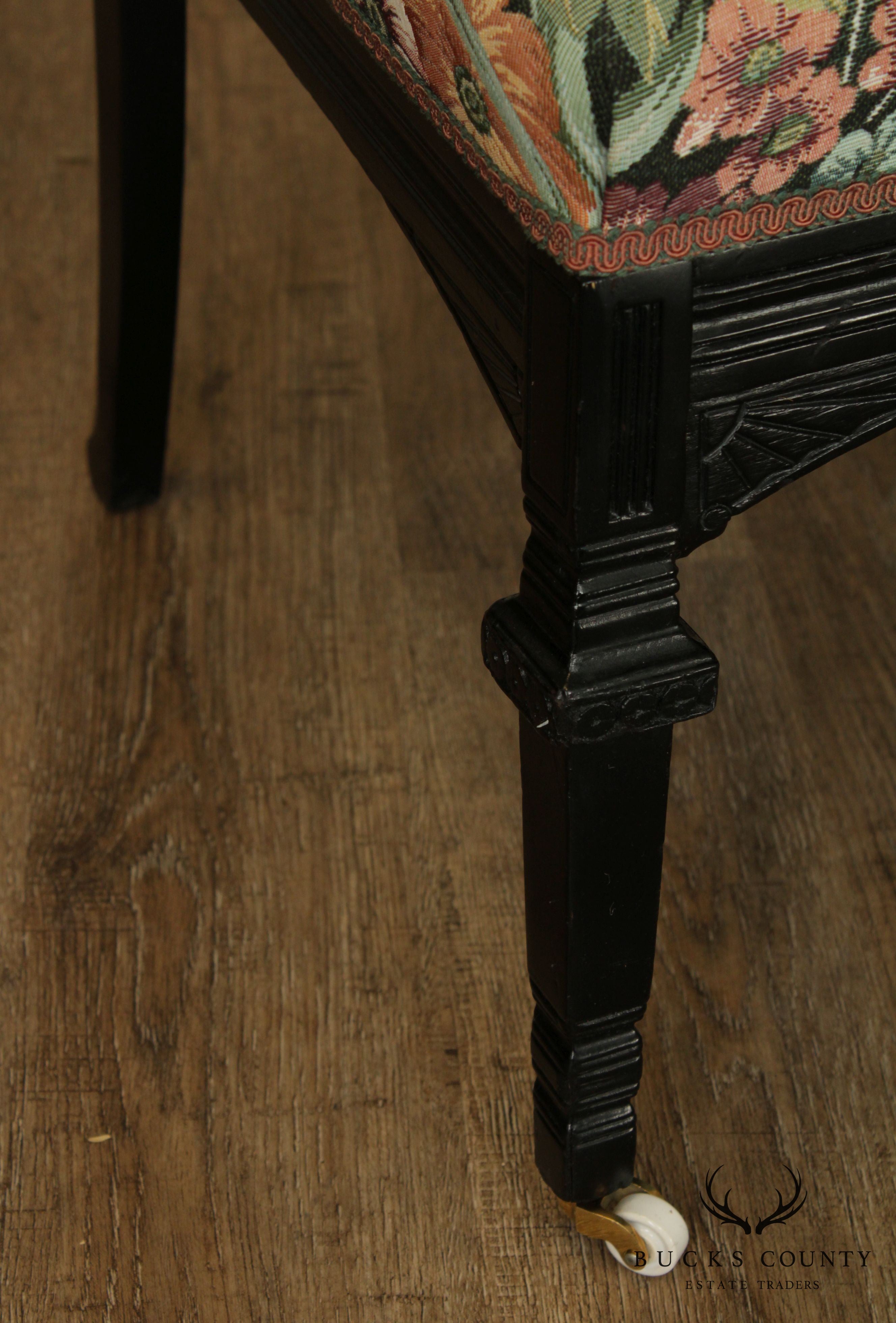 Antique Ebonized Aesthetic Carved Side Chair