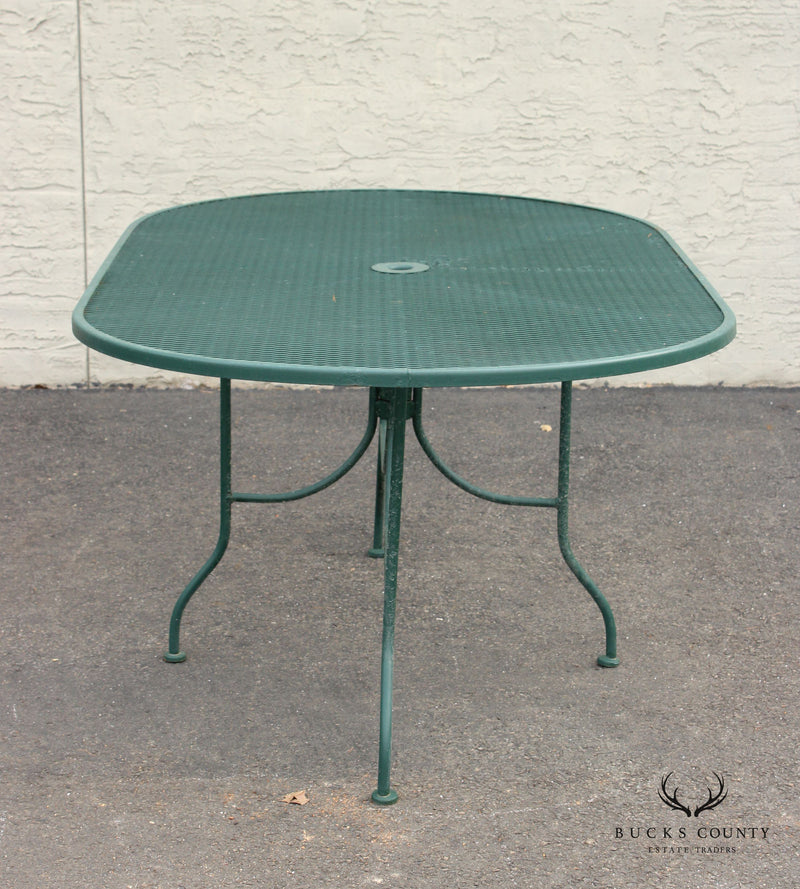 Mid Century Modern Oval Wrought Iron Outdoor Patio Dining Table Bucks County Estate Traders