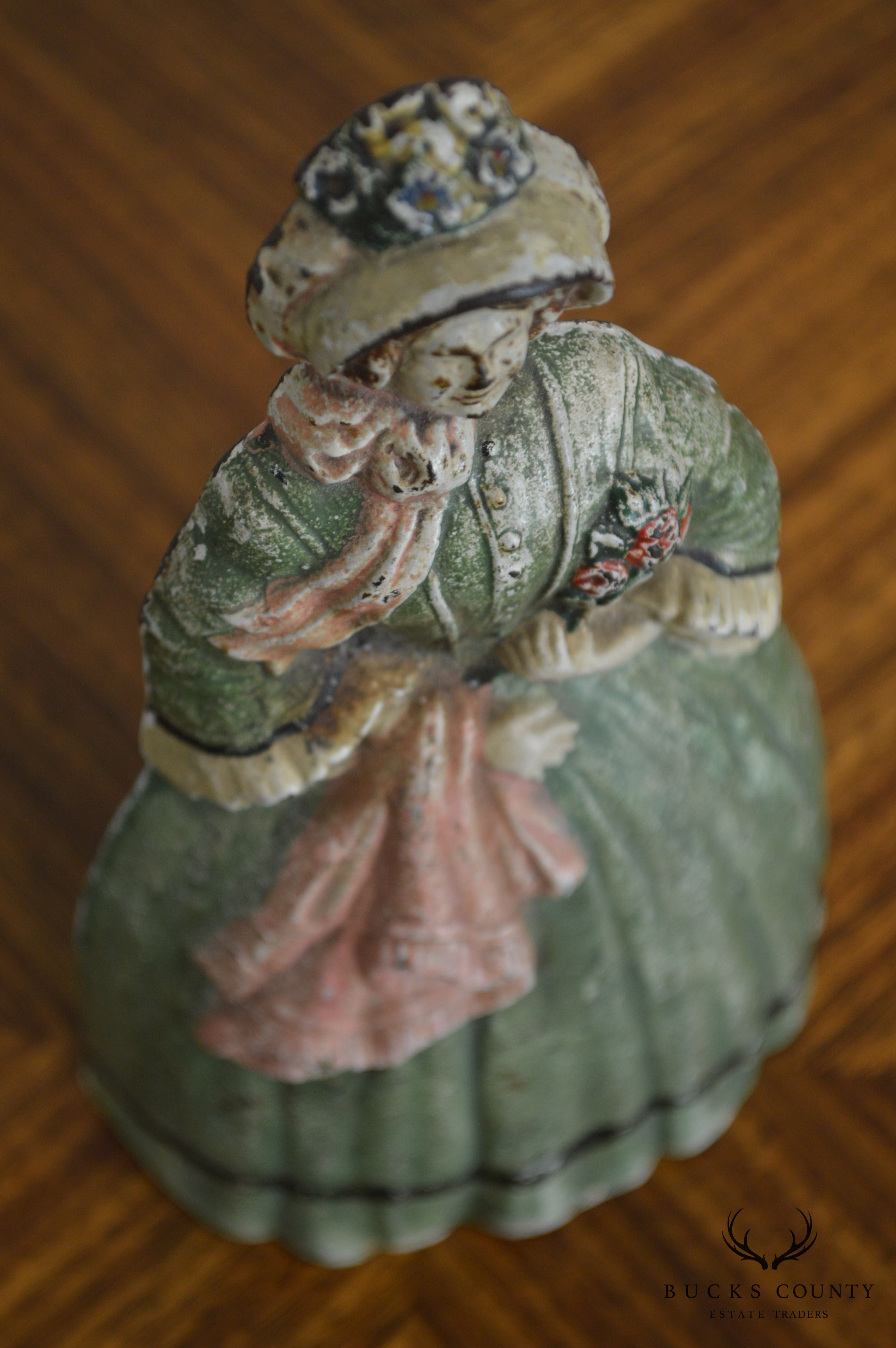 Colonial Dame Cast Iron Door Stop Attributed to Albany Co.