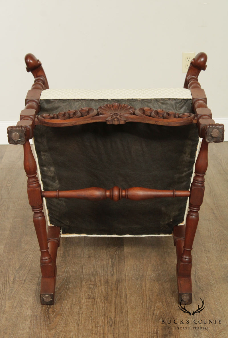 Italian Renaissance Revival Vintage High Back Armchair