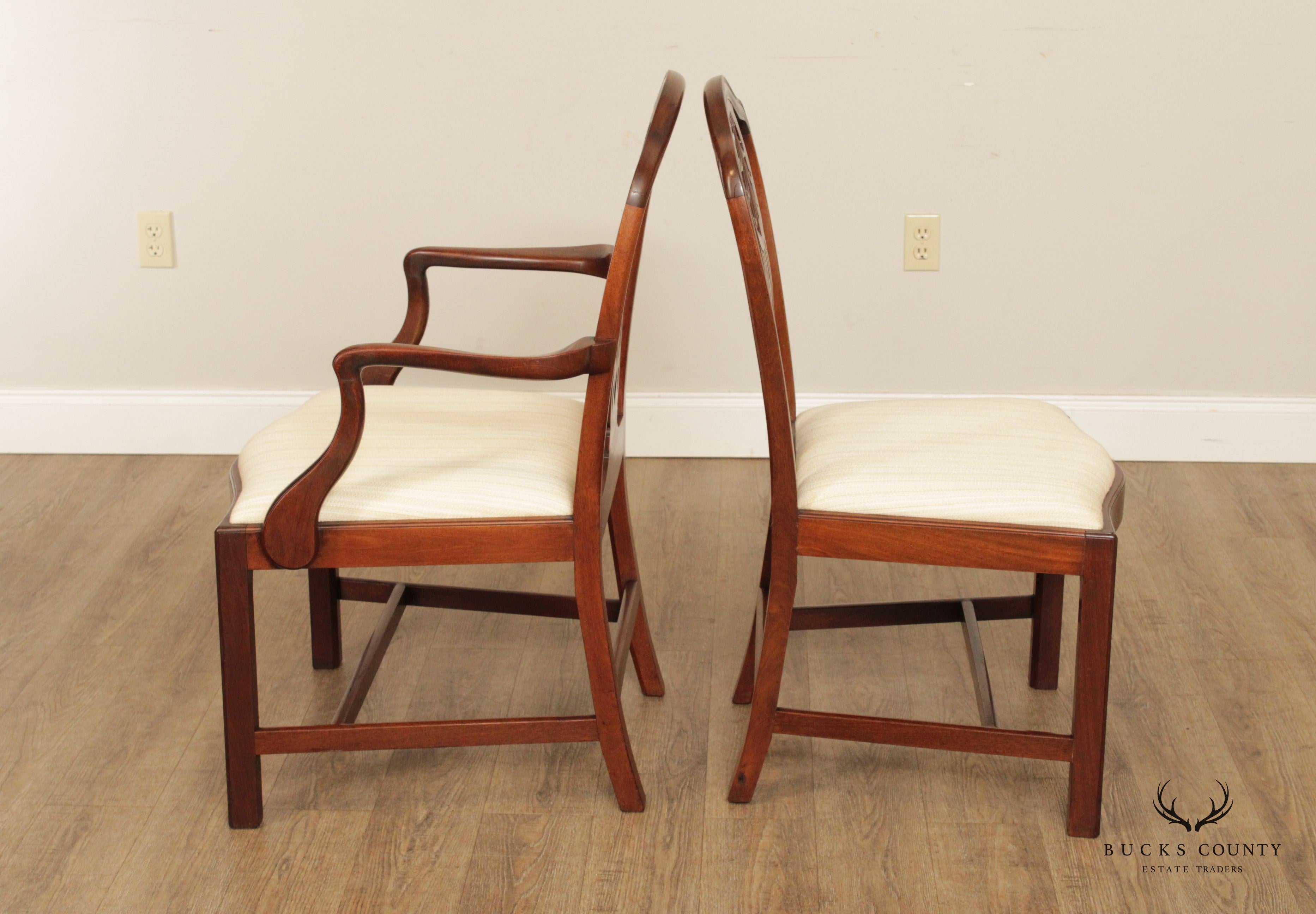 Antique Georgian Style  Set 12 Mahogany Dining Chairs