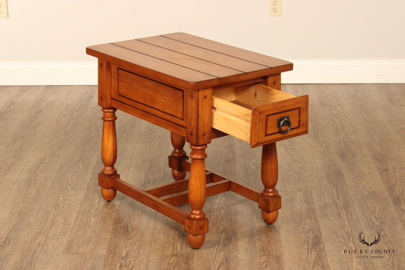 English Traditional Style Pine One-Drawer Side Table or Nightstand