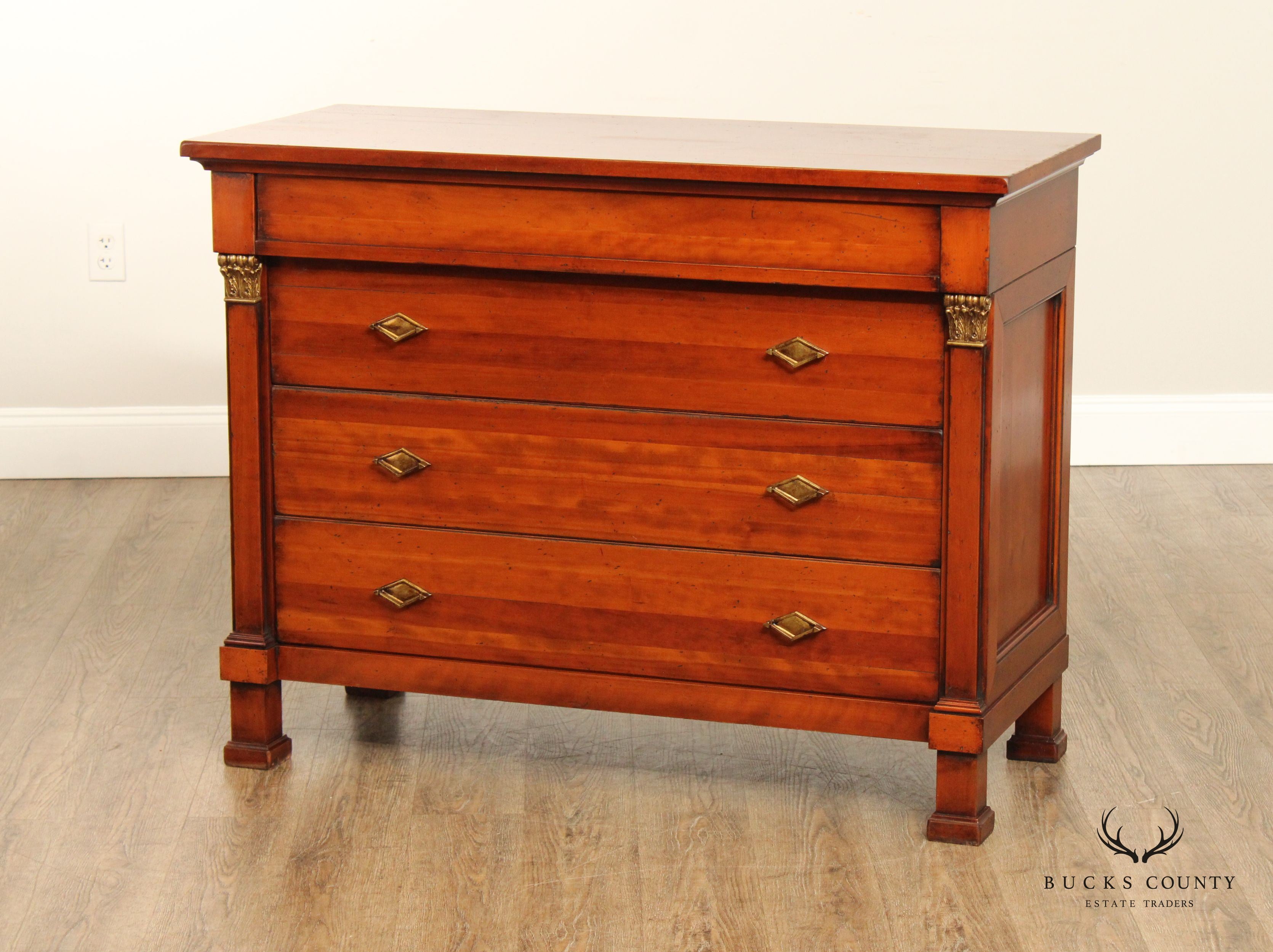 Annibale Colombo French Empire Style Cherry Chest Of Drawers