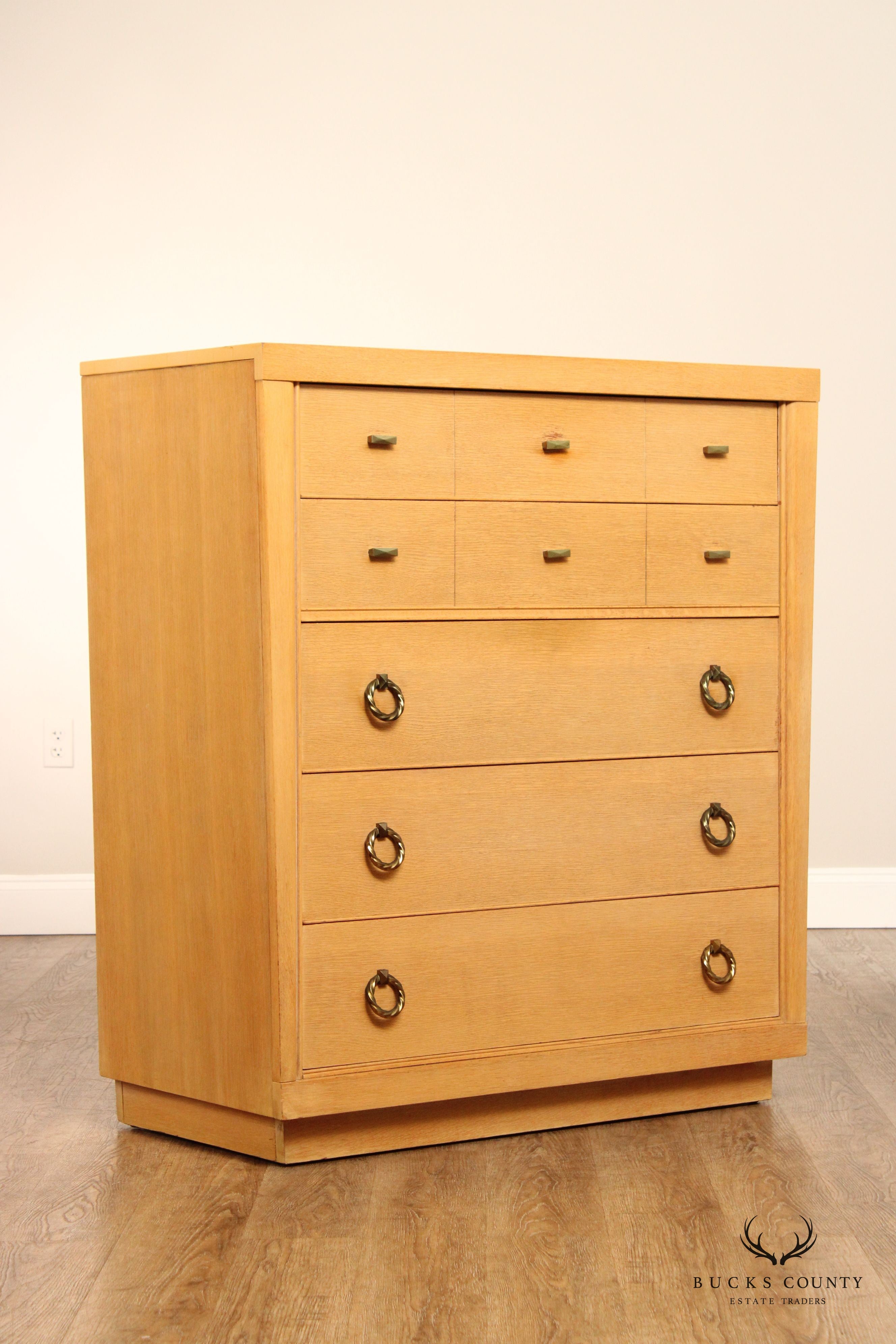 1950s Mid Century Modern Blonde Wood Chest of Drawers