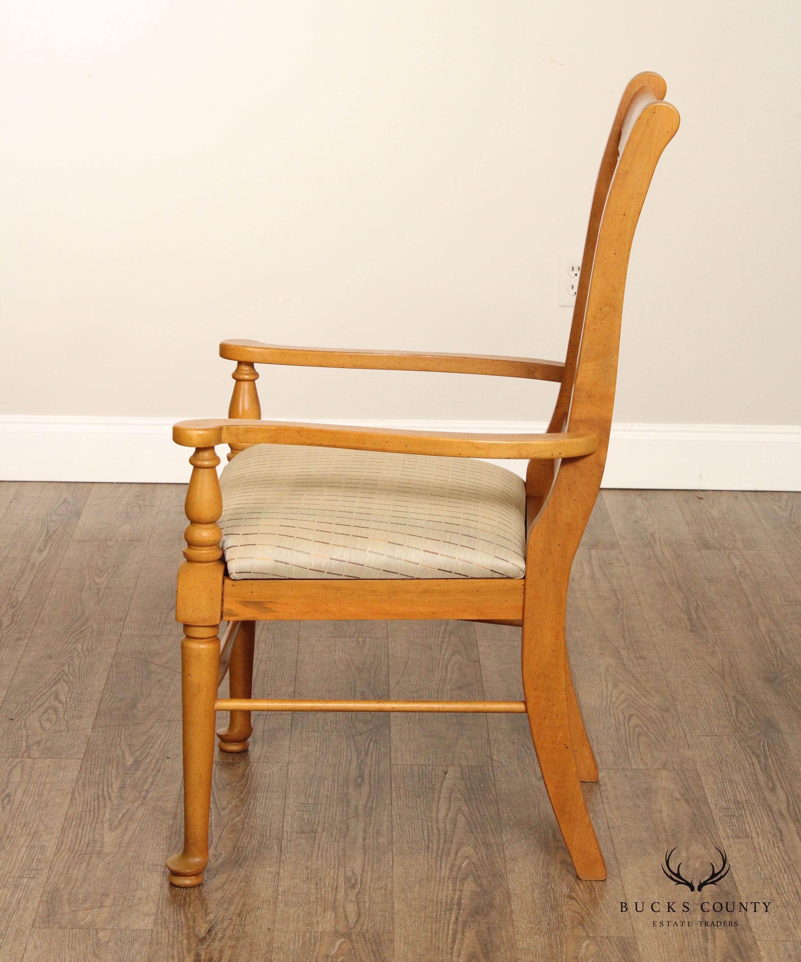 Pair Carved Pineapple Back Armchairs