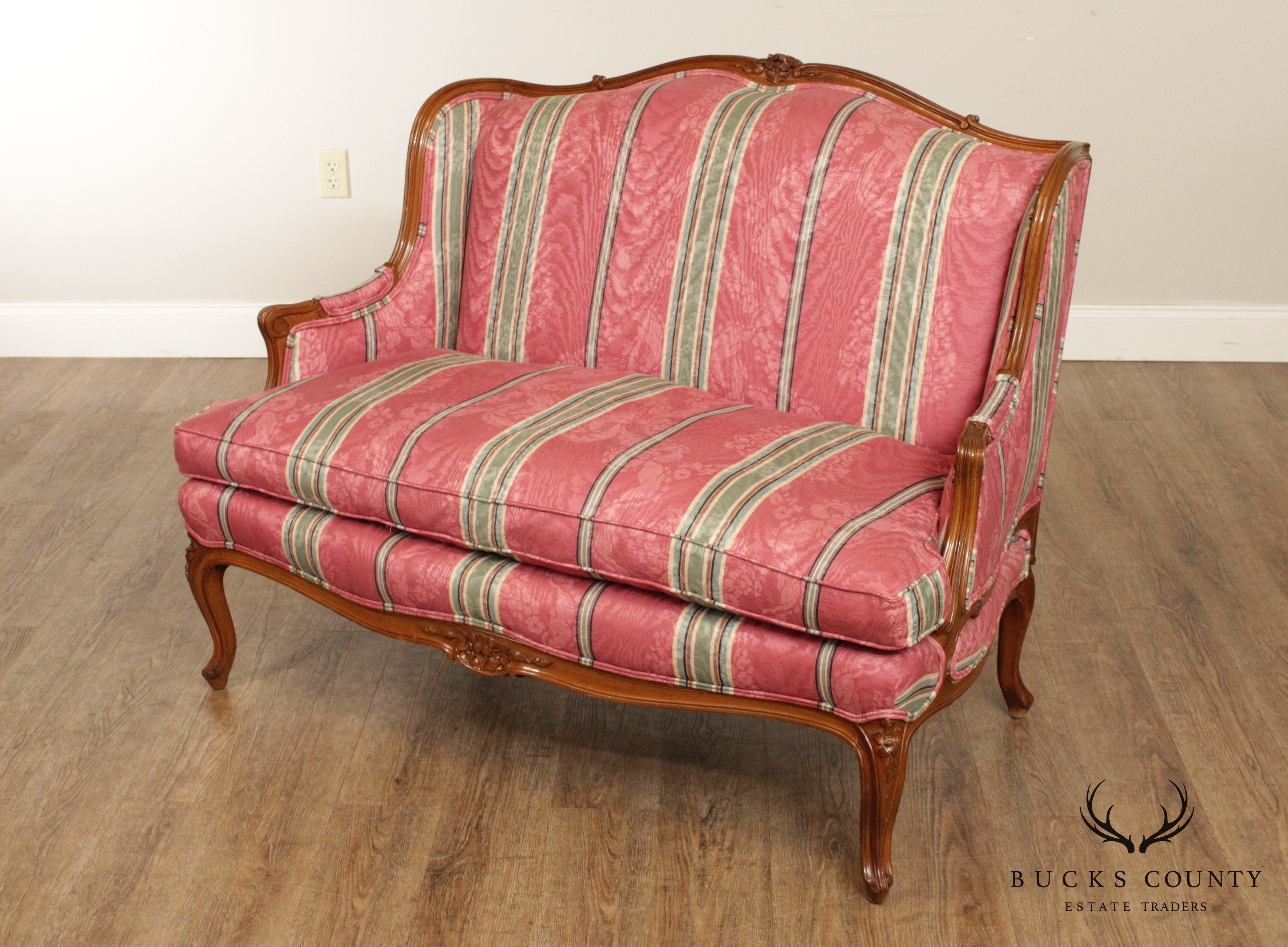 French Louis XV Style Vintage Custom Upholstered Loveseat