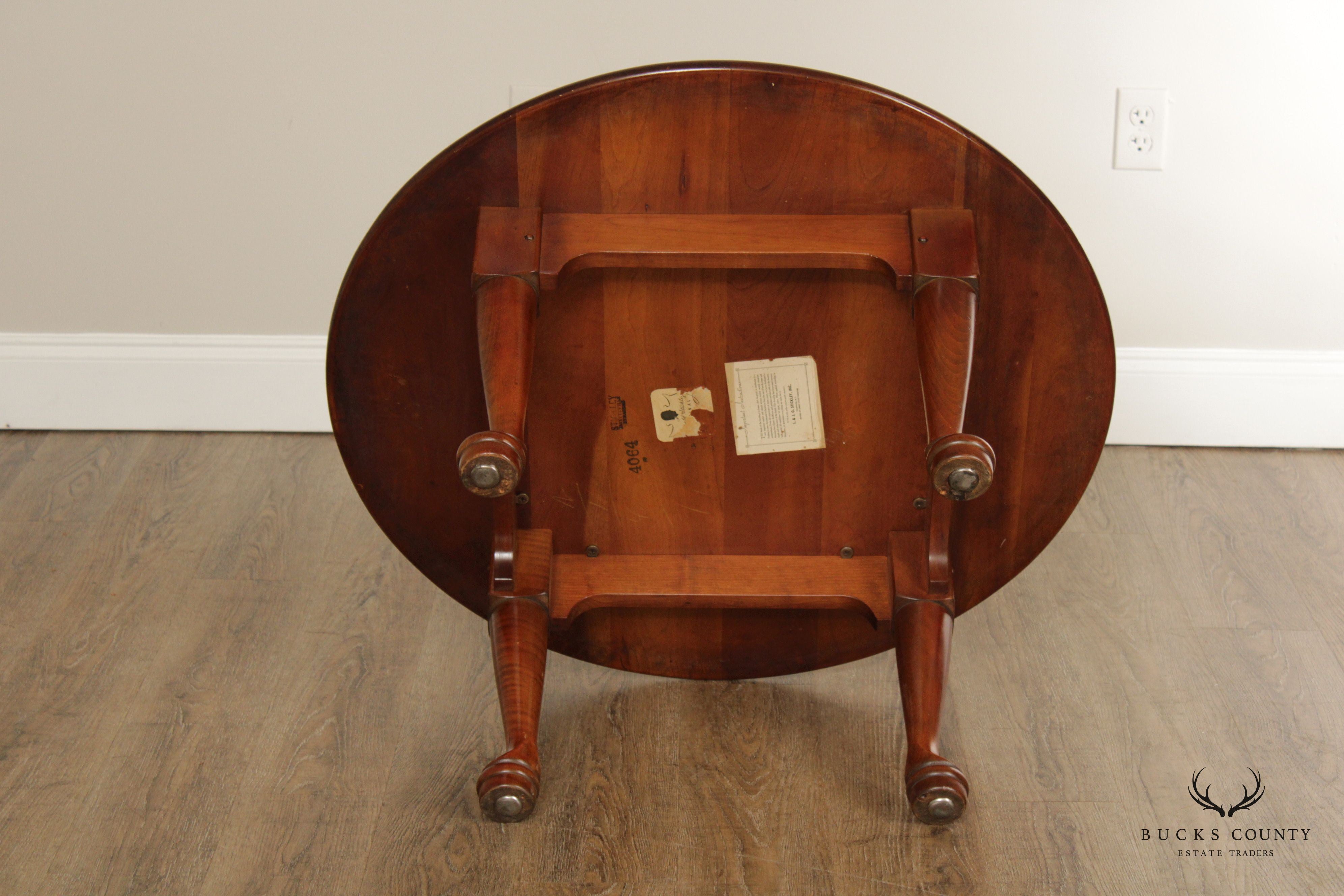 Stickley Queen Anne Style Vintage Round Cherry Coffee Table