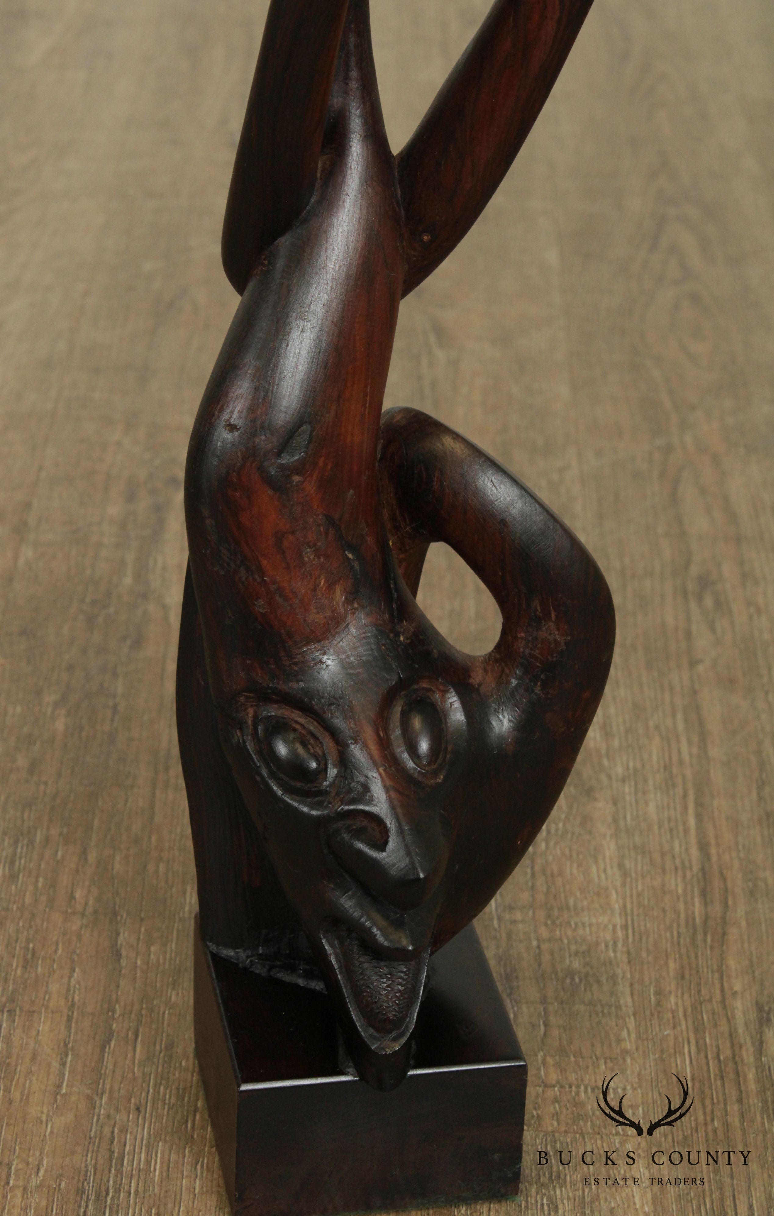 Vintage African Hand Carved Rosewood Sculpture