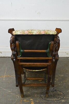 Antique 19th Century Victorian Oak Platform Rocker