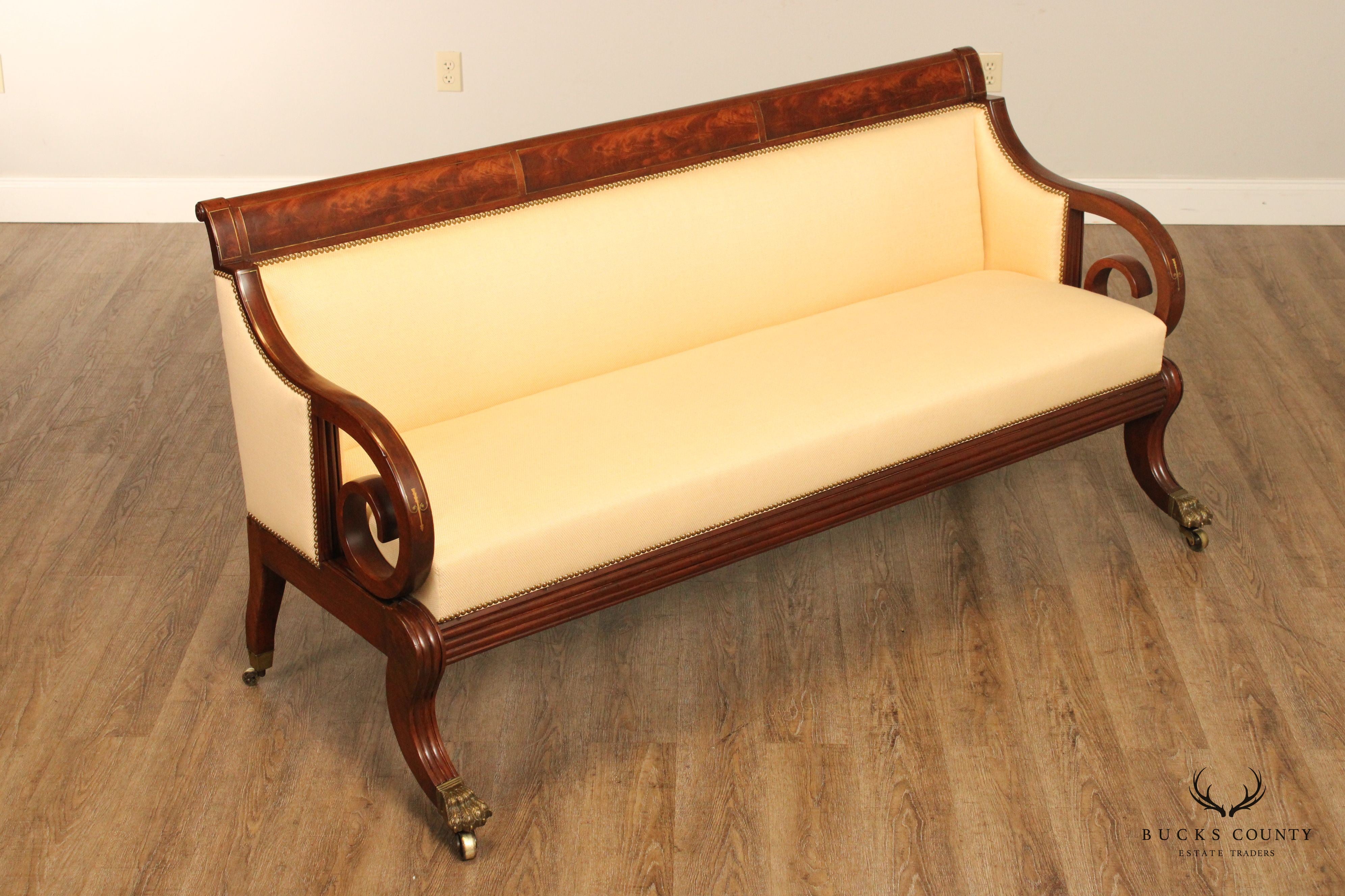 Fine Quality Antique American Empire Mahogany Sofa