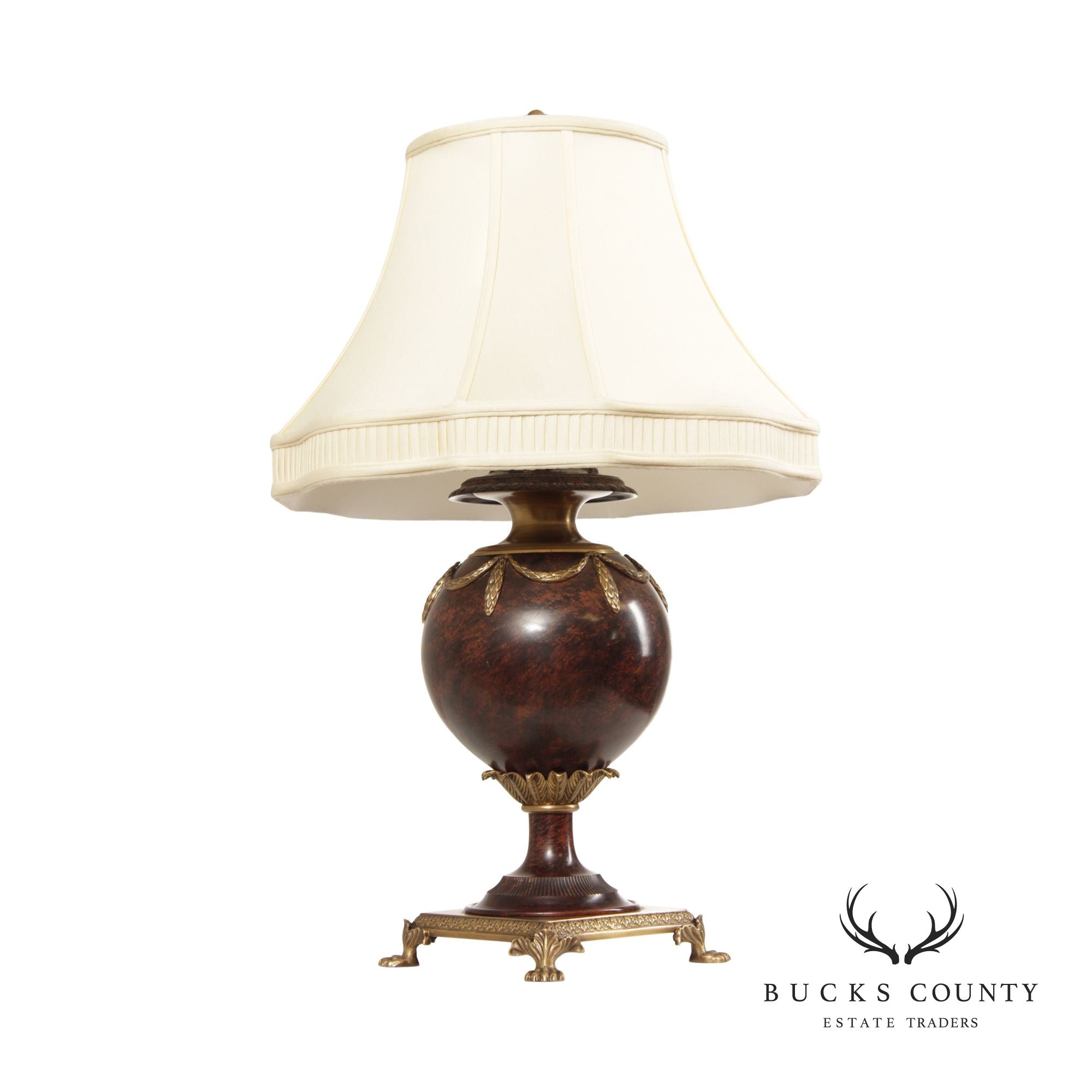 Neoclassical Style Brass Mounted Vasiform Table Lamp