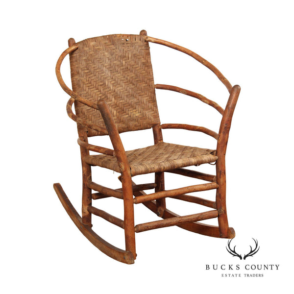 Old Hickory Wood and Wicker Adirondack Rocking Chair