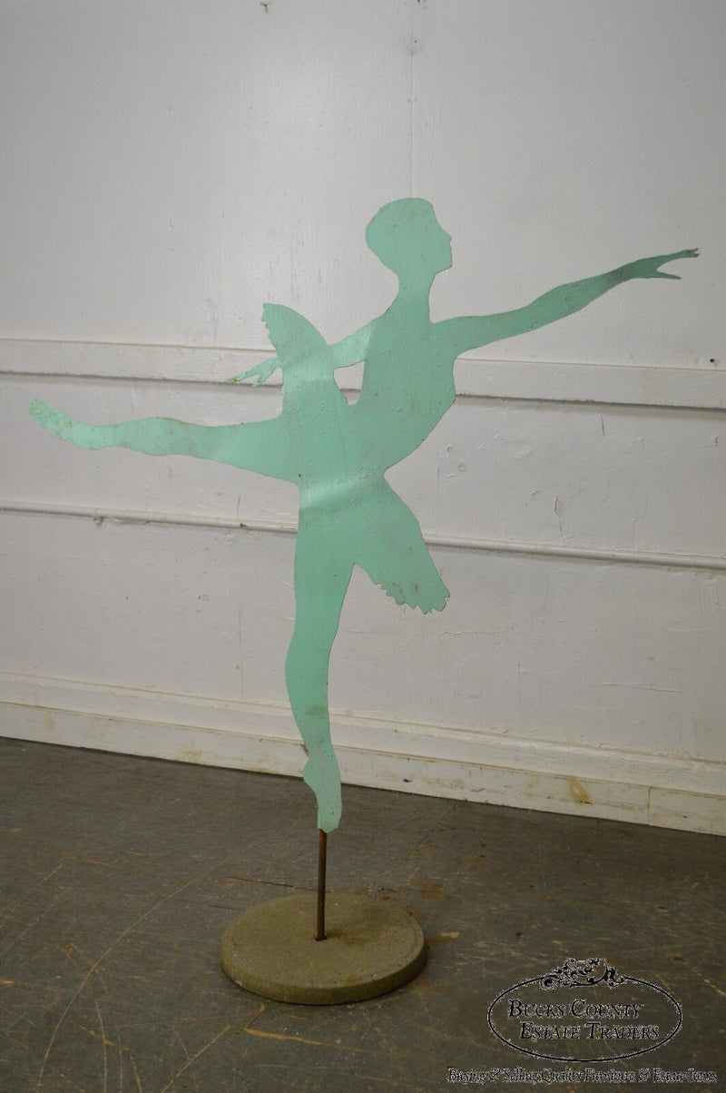 Mid Century Modern Large Dancing Ballerina Metal Garden Sculpture (B)