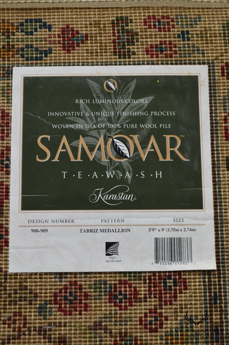 Karastan Tea Wash Samovar Tebriz Medallion 5'9" x 9 Rug