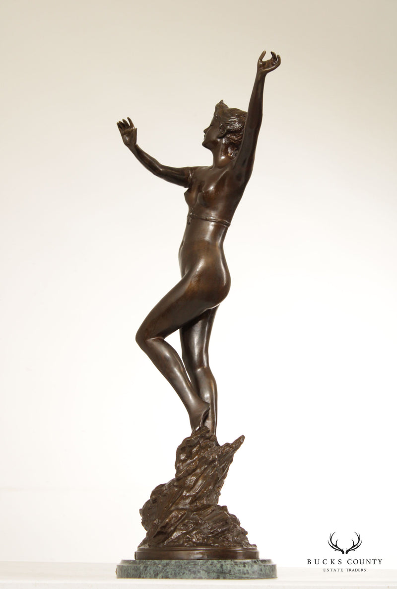 Paul Aichelle 'Diane Nude' Bronze Figural Sculpture