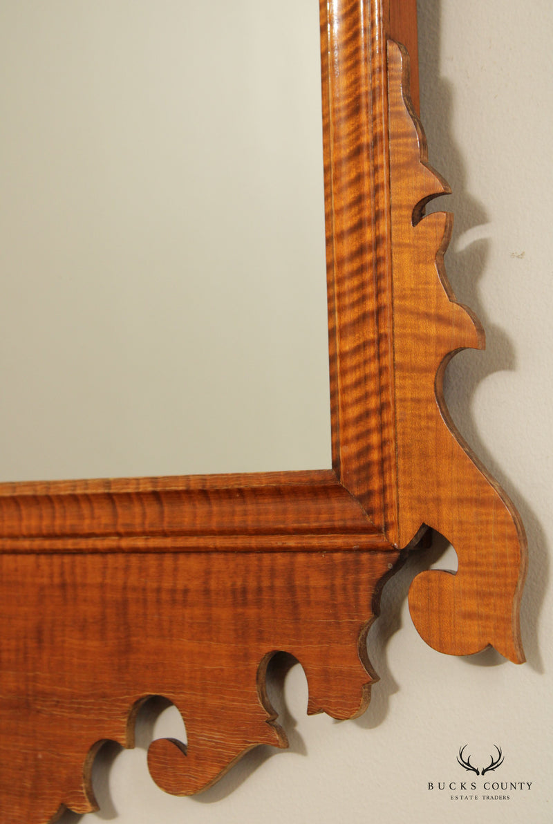 Chippendale Style Custom Quality Tiger Maple Wall Mirror